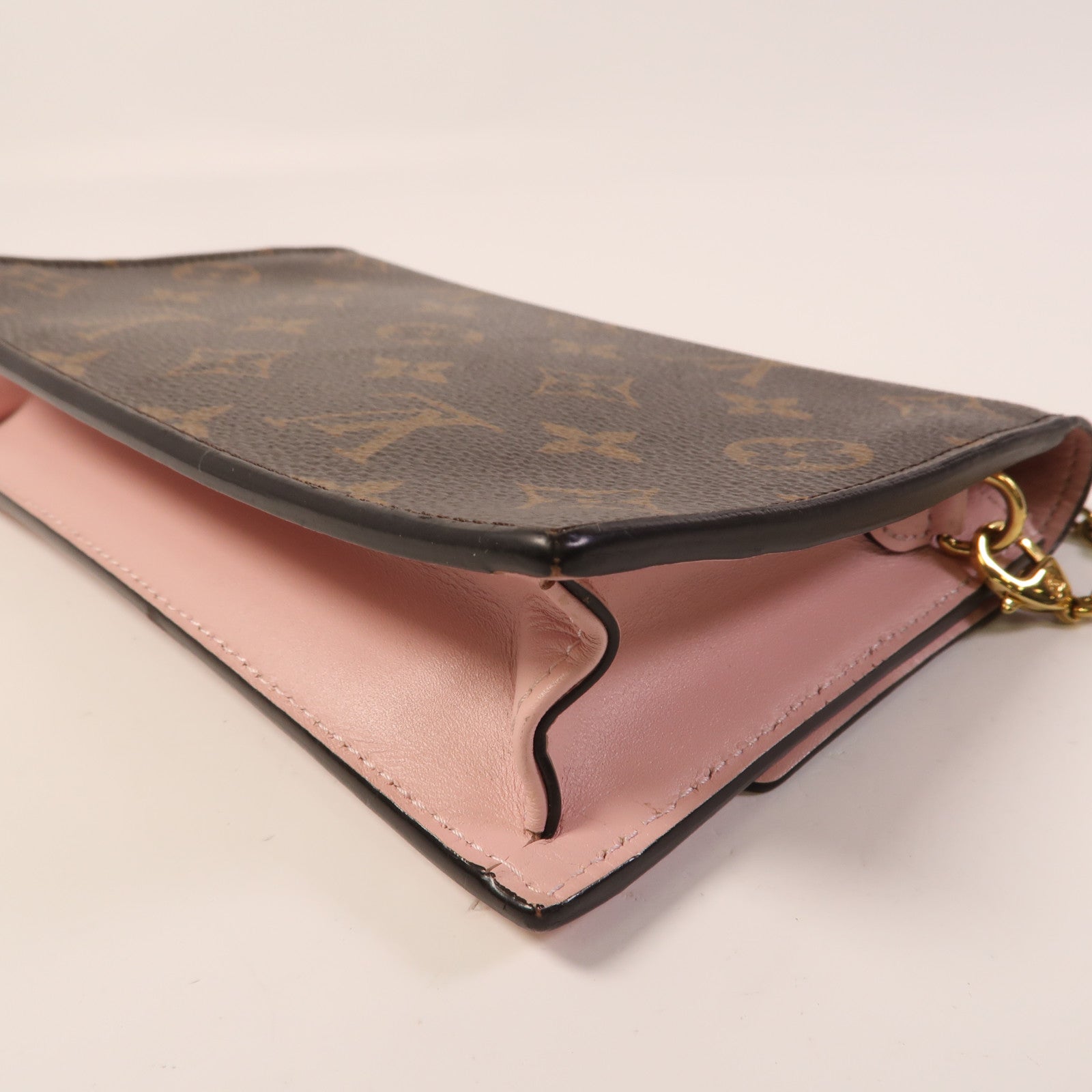 LOUIS VUITTON Monogram Flore Chain Wallet金扣鏈帶肩背袋