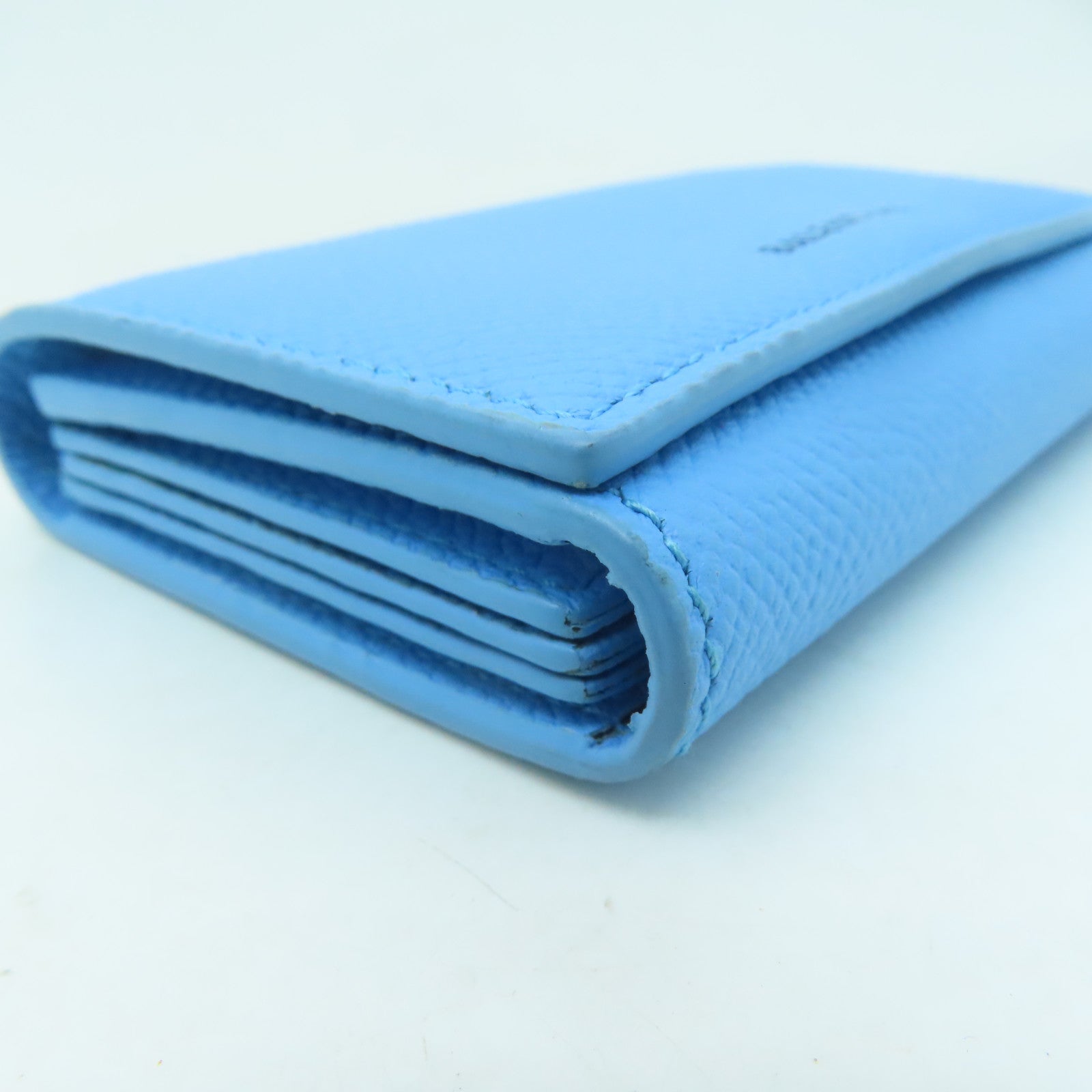 BALENCIAGA 【激減優惠】牛皮皮革Card Case銀扣卡片套淺藍色