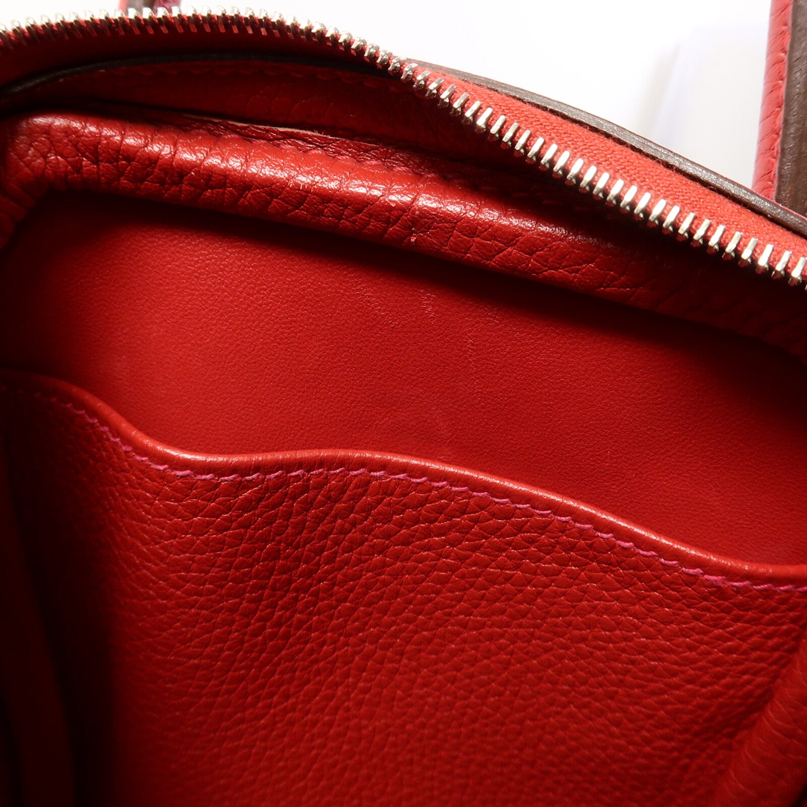 HERMES Clemence皮革Lindy 26手挽肩背兩用袋Rouge Garance