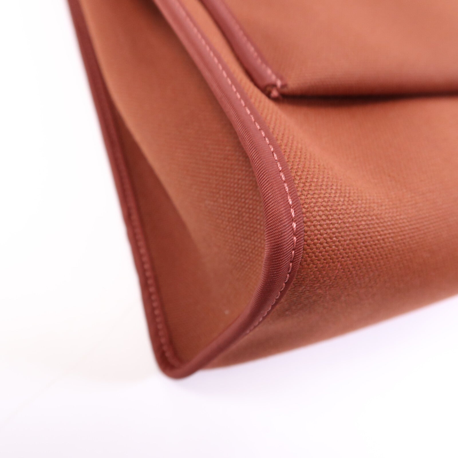 HERMES Toile H Herbag PM銀扣手挽肩背兩用袋Brique