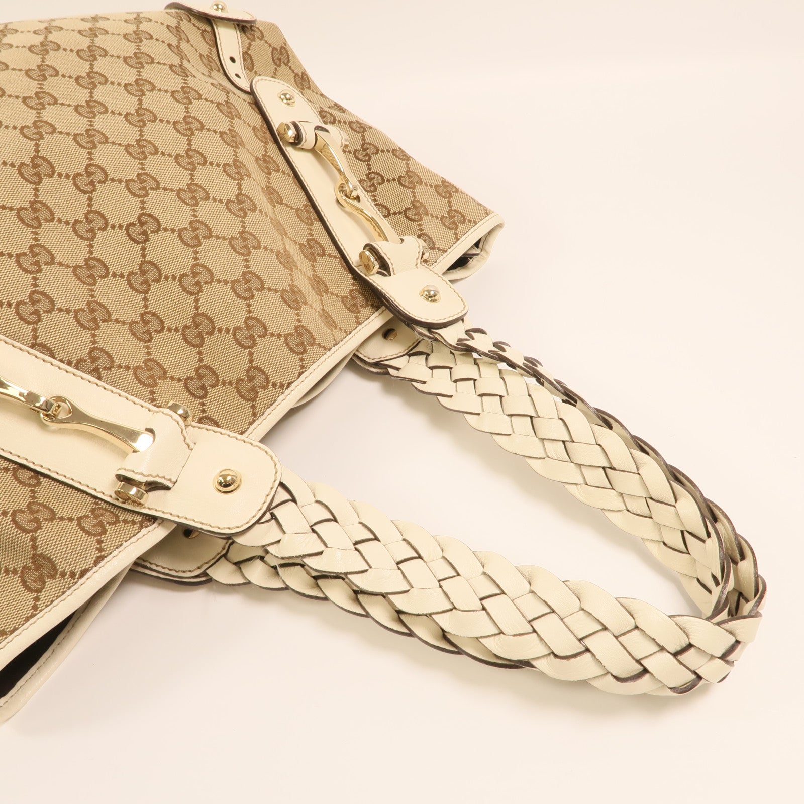 GUCCI 帆布Shoulder Bag金扣肩背袋