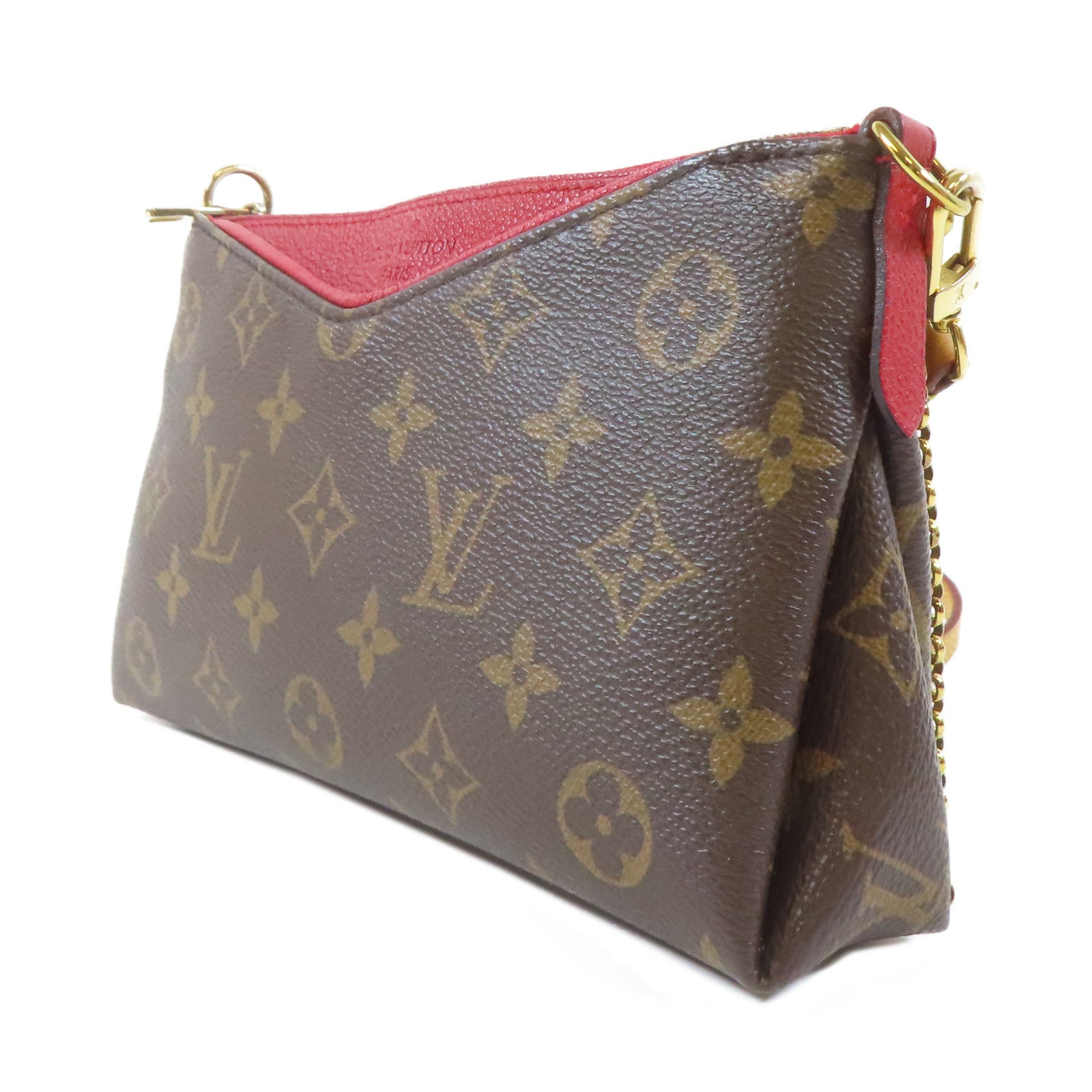 LOUIS VUITTON Monogram Pallas Clutch金扣手挽肩背兩用袋啡色