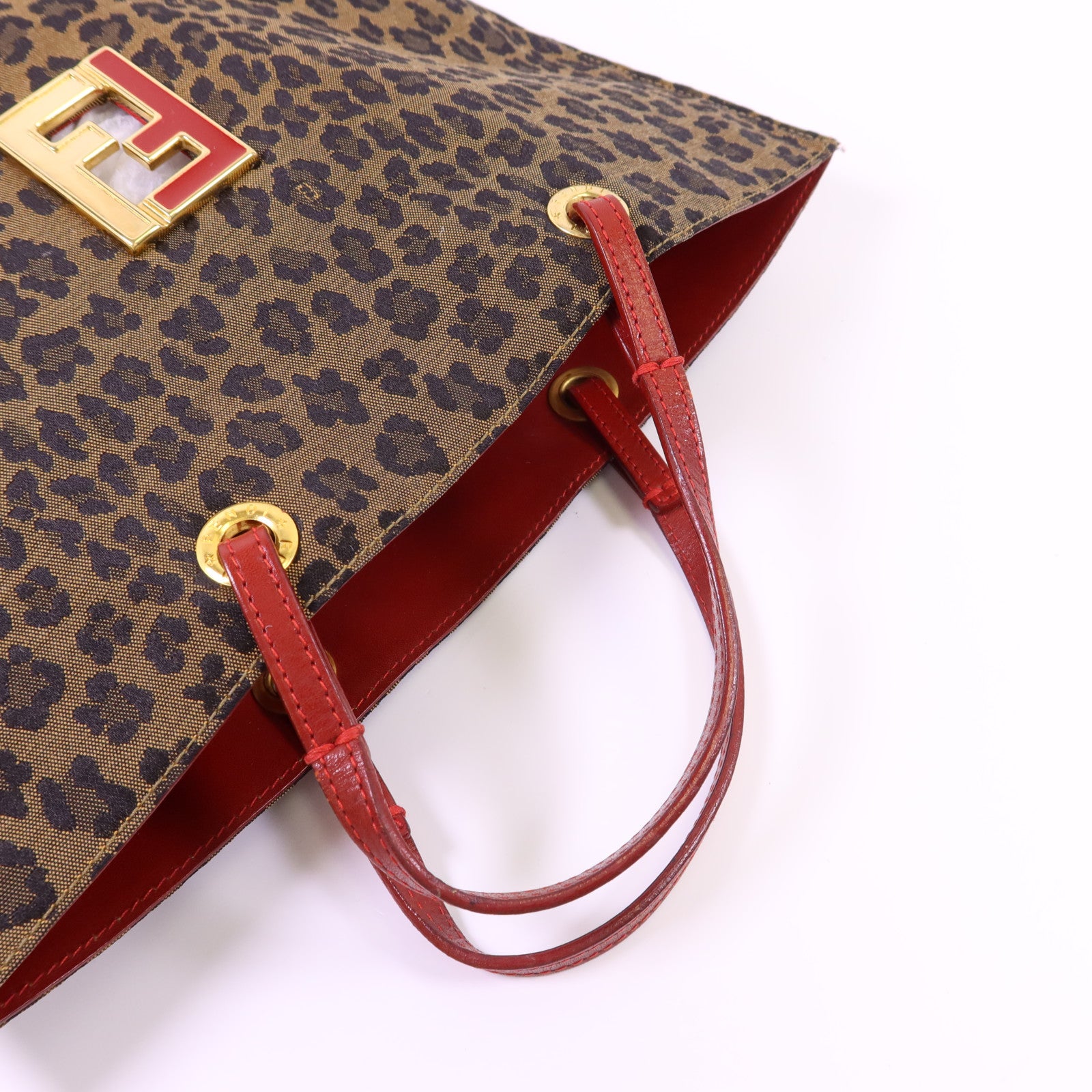 FENDI 帆布Tote Bag金扣手挽袋