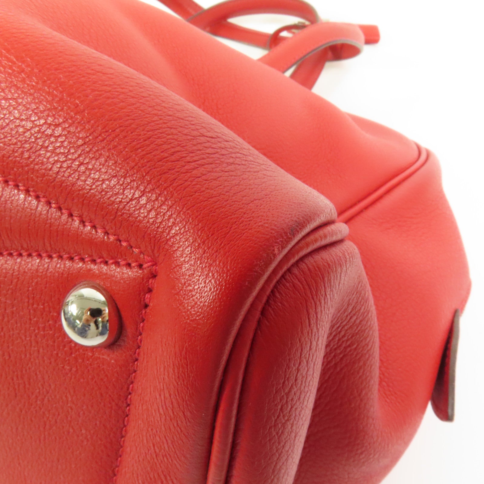 HERMES Evercolor皮革Victoria 35銀扣手挽袋Rouge Casaque