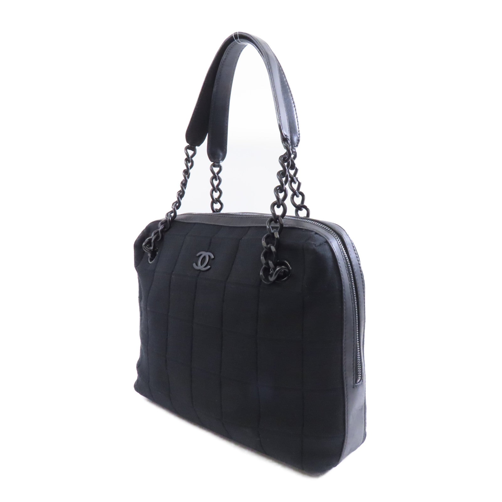 CHANEL 【激減優惠】帆布Chain Shoulder Bag鏈帶肩背袋黑色