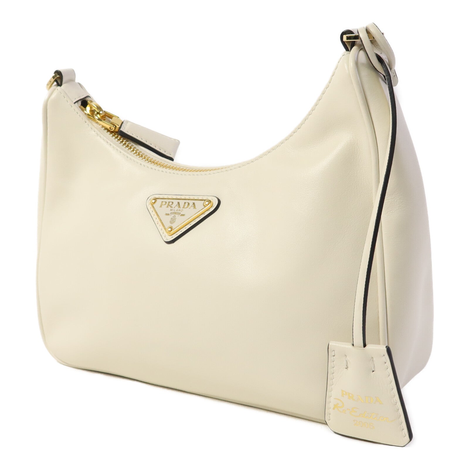 PRADA 牛皮皮革Re-Edition 2005金扣手挽肩背兩用袋