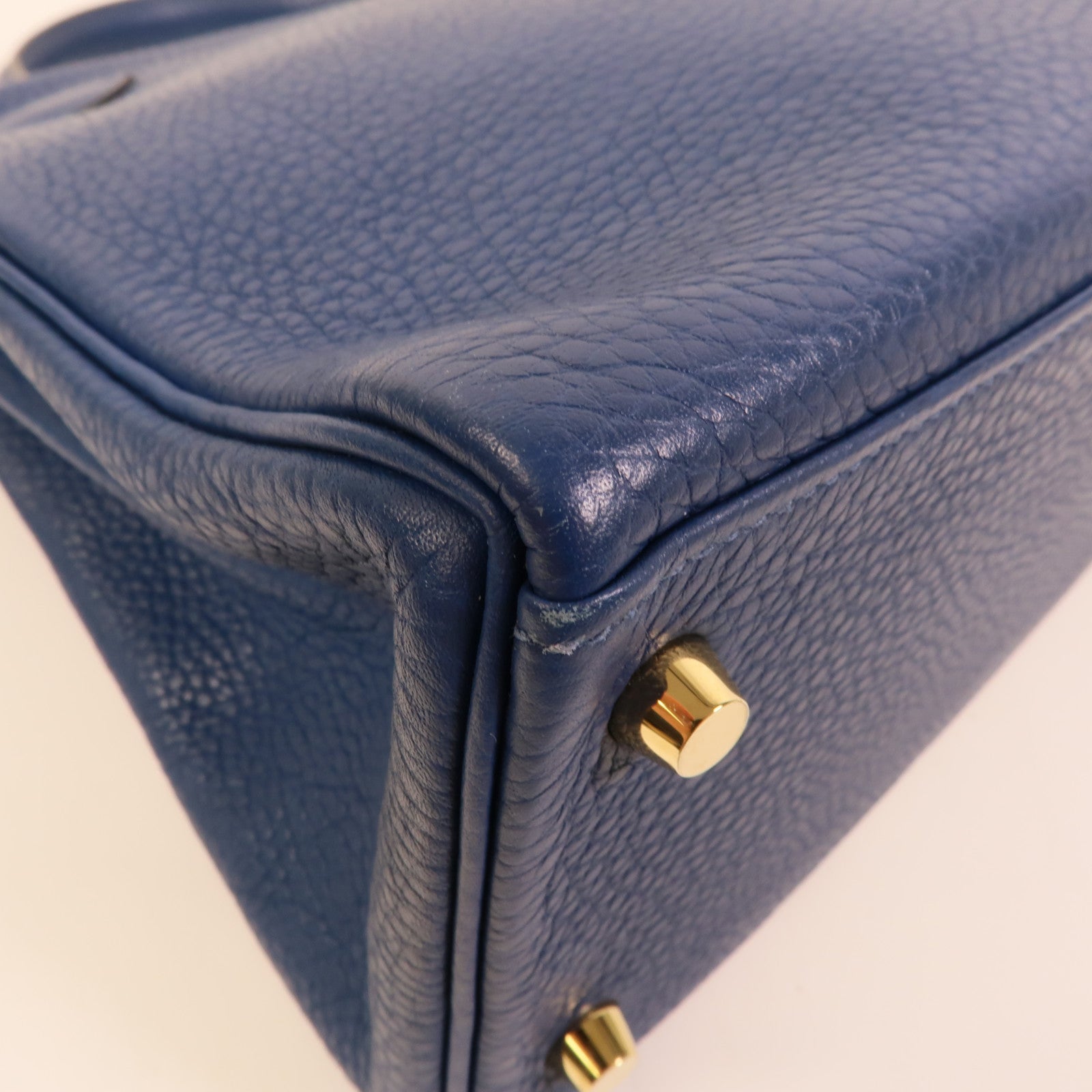 HERMES Togo皮革Kelly 28手挽肩背兩用袋Blue Brighton