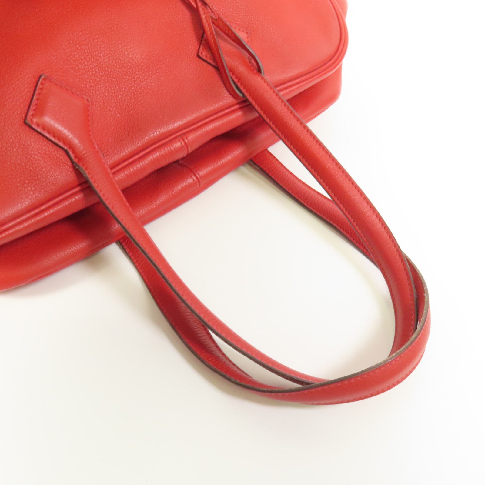 HERMES Evercolor皮革Victoria 35銀扣手挽袋Rouge Casaque