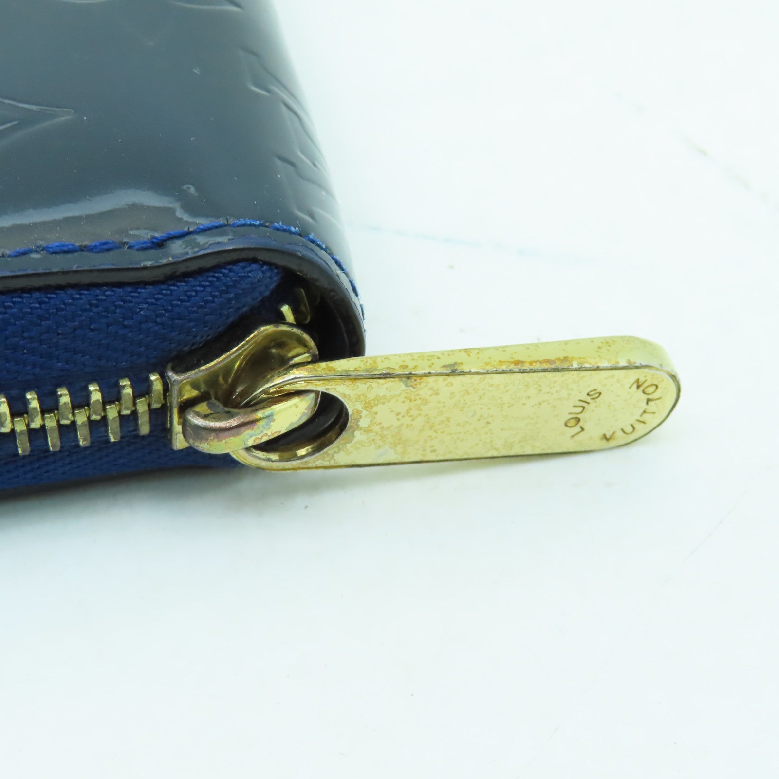 LOUIS VUITTON 【激減優惠】Vernis Zipper Long Wallet金扣長錢包藍色