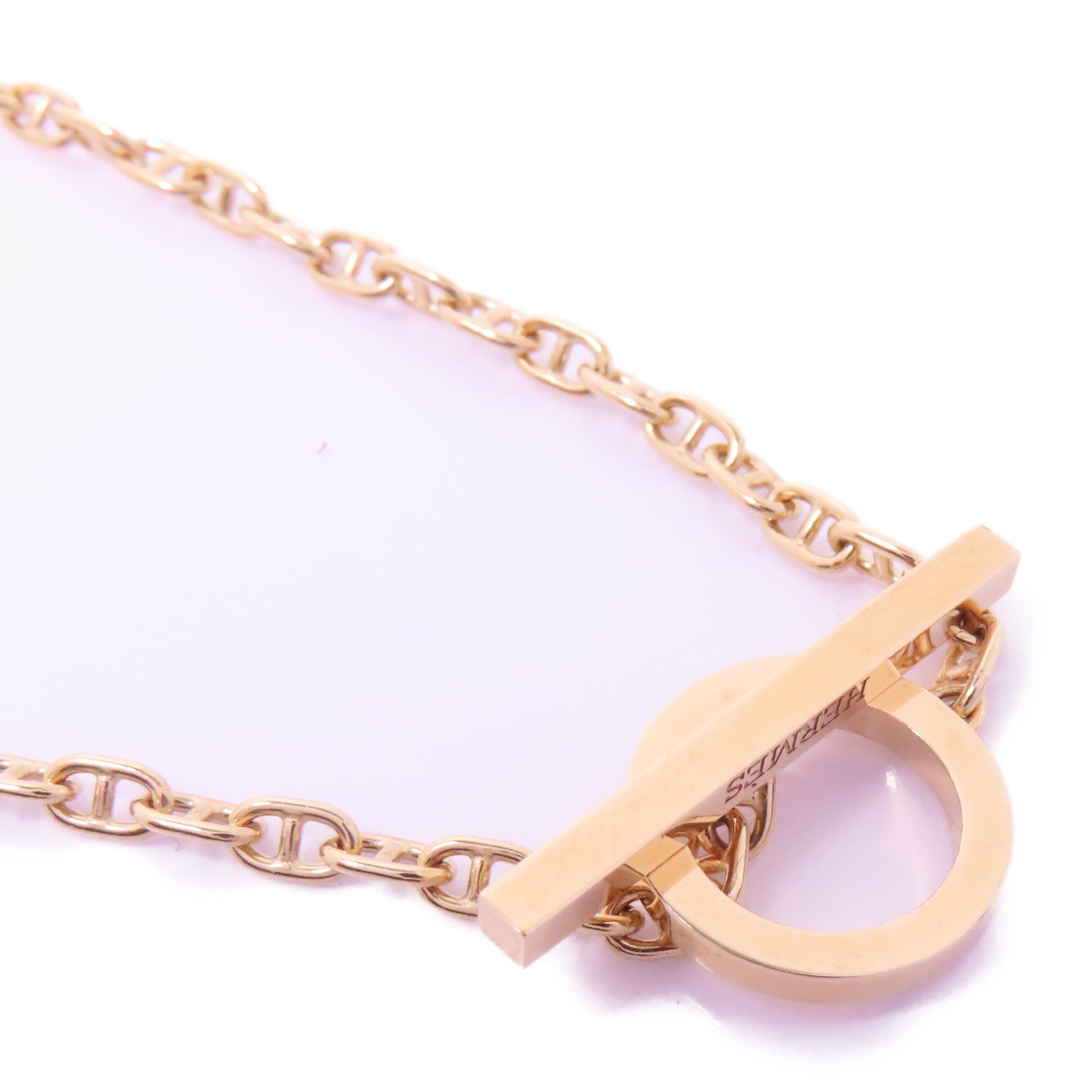 HERMES 18K玫瑰金Chaine D'Ancre Contour Bracelet鑽石手鏈