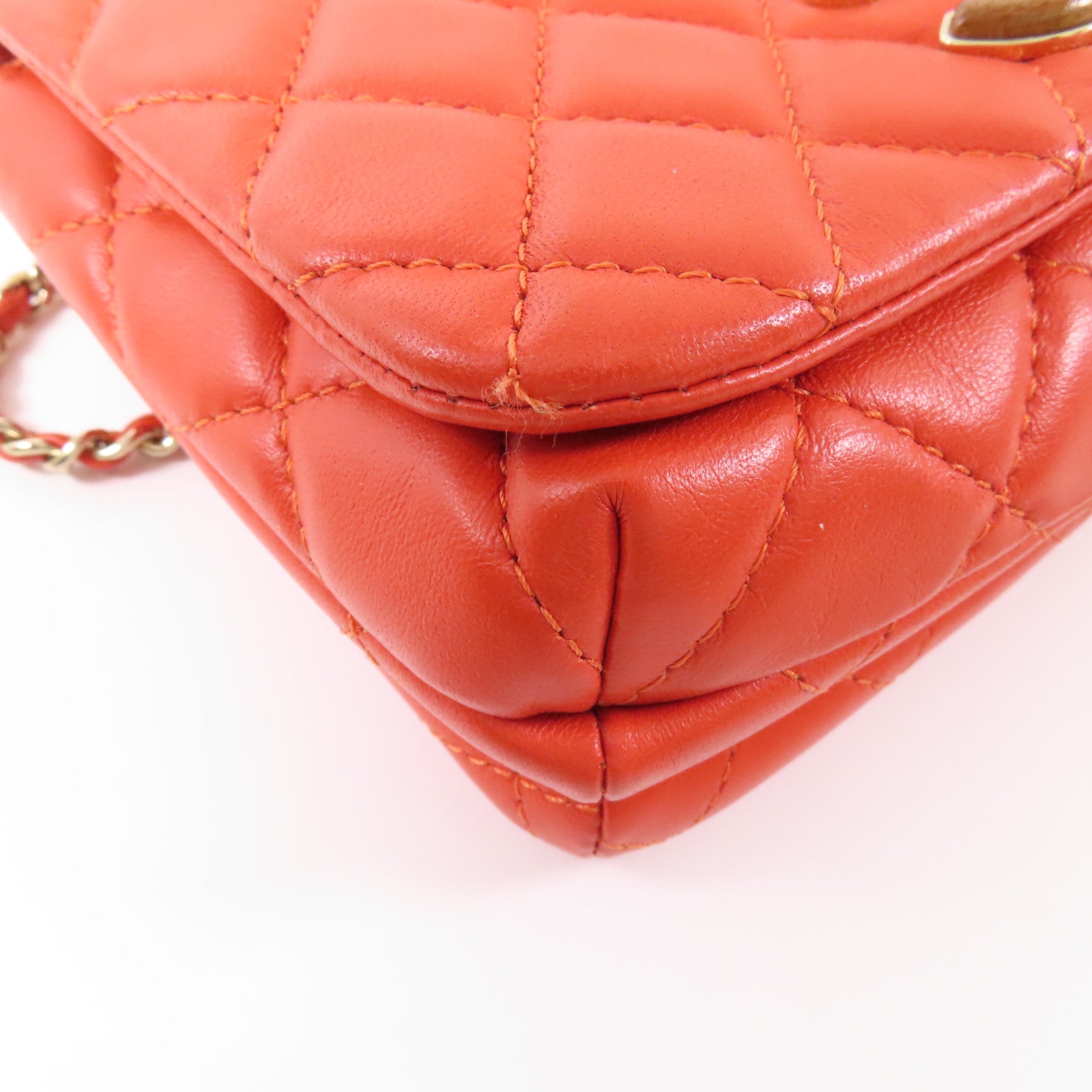 CHANEL 羊皮皮革Chain Shoulder金扣鏈帶手挽肩背兩用袋