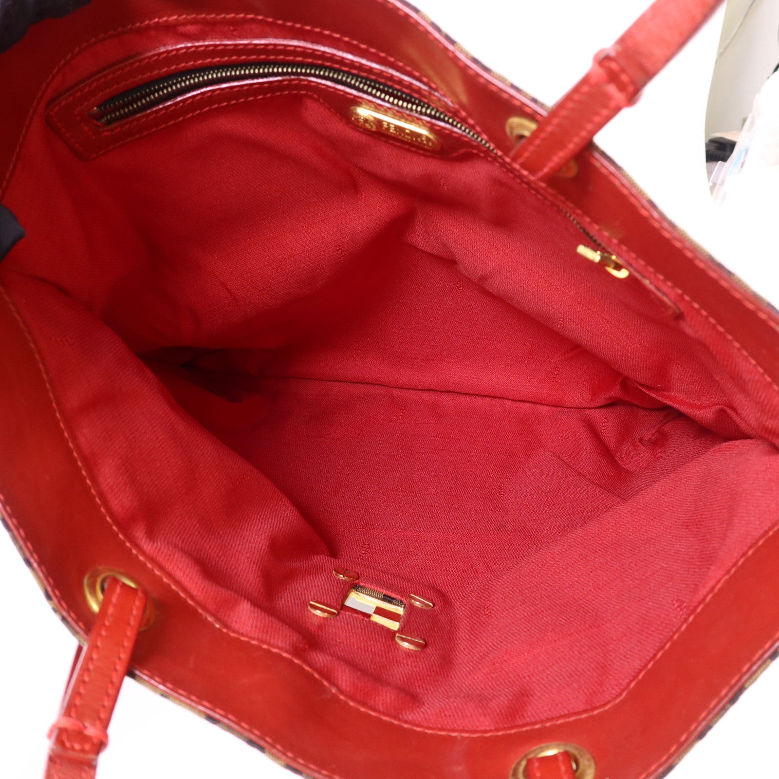 FENDI 帆布Tote Bag金扣手挽袋