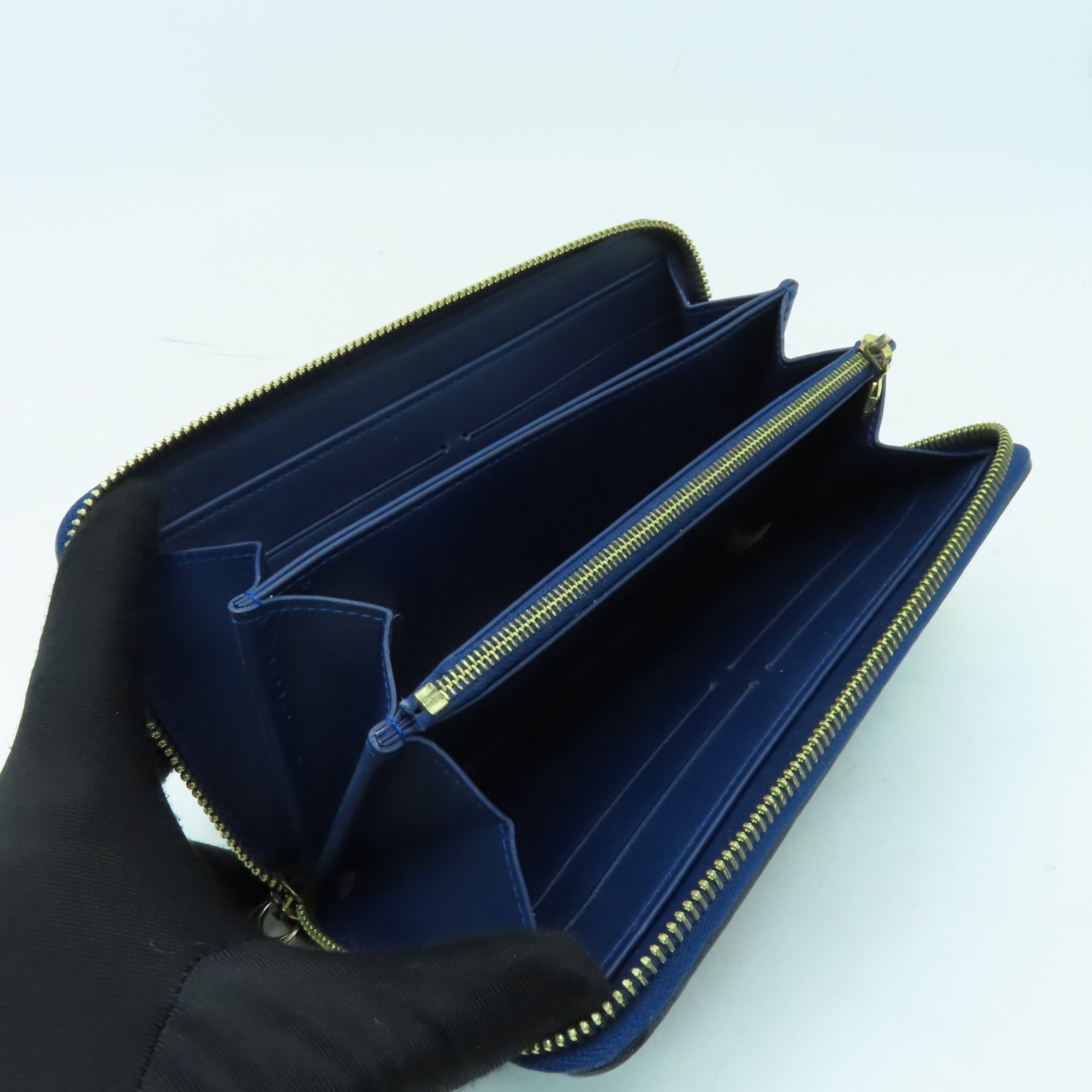 LOUIS VUITTON 【激減優惠】Vernis Zipper Long Wallet金扣長錢包藍色