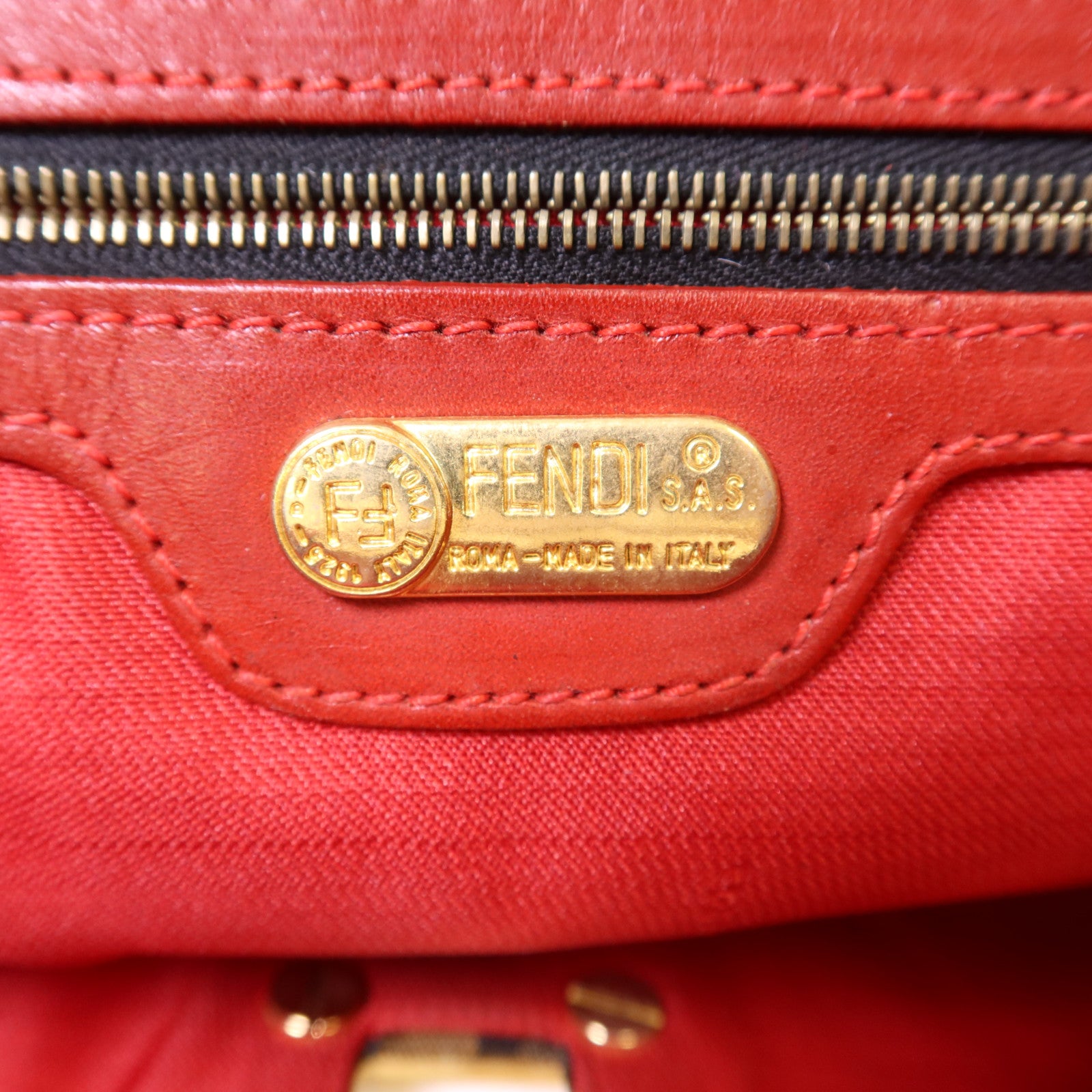 FENDI 帆布Tote Bag金扣手挽袋