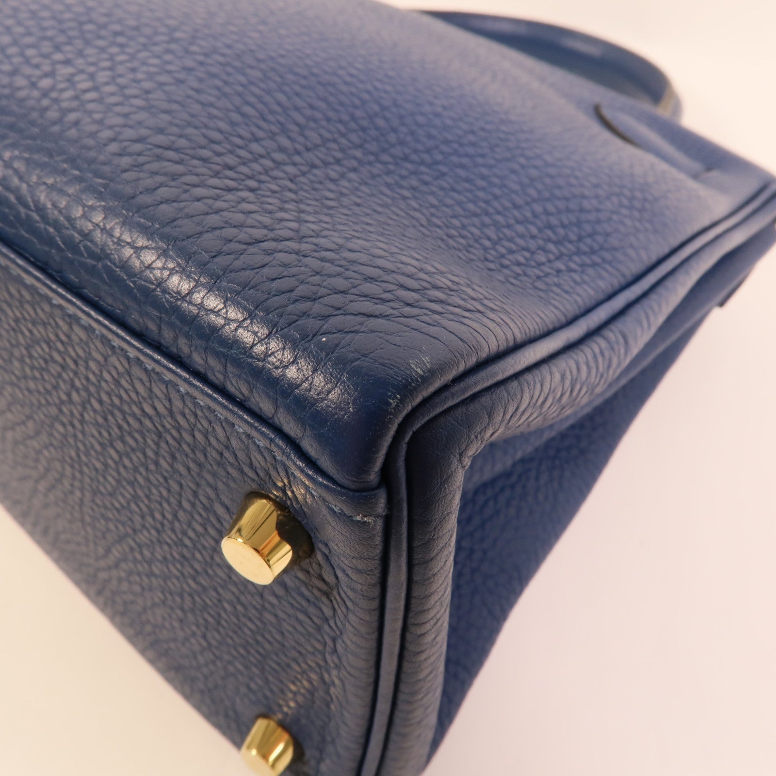 HERMES Togo皮革Kelly 28手挽肩背兩用袋Blue Brighton