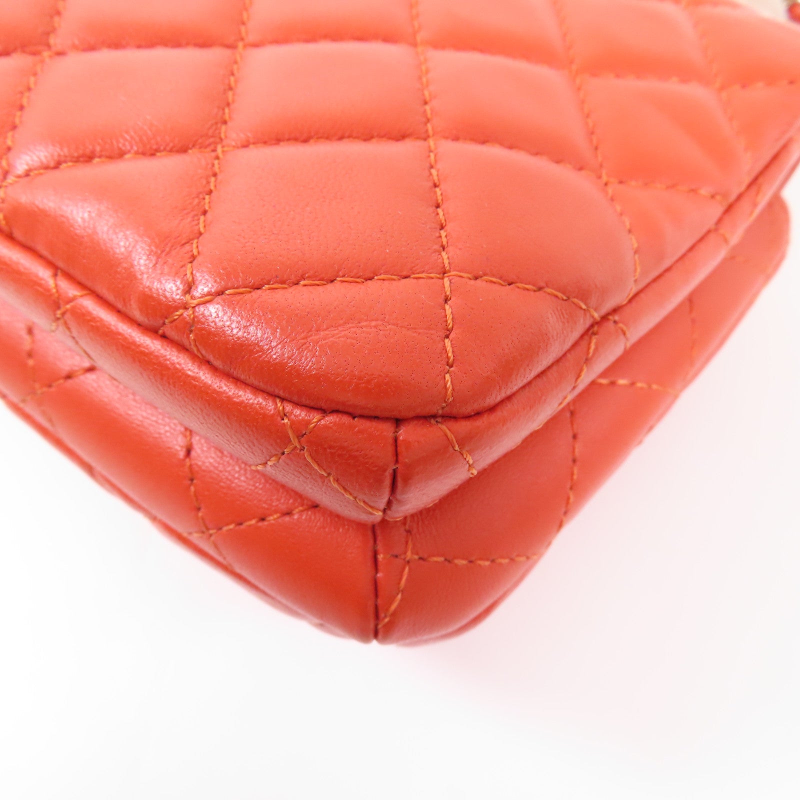 CHANEL 羊皮皮革Chain Shoulder金扣鏈帶手挽肩背兩用袋