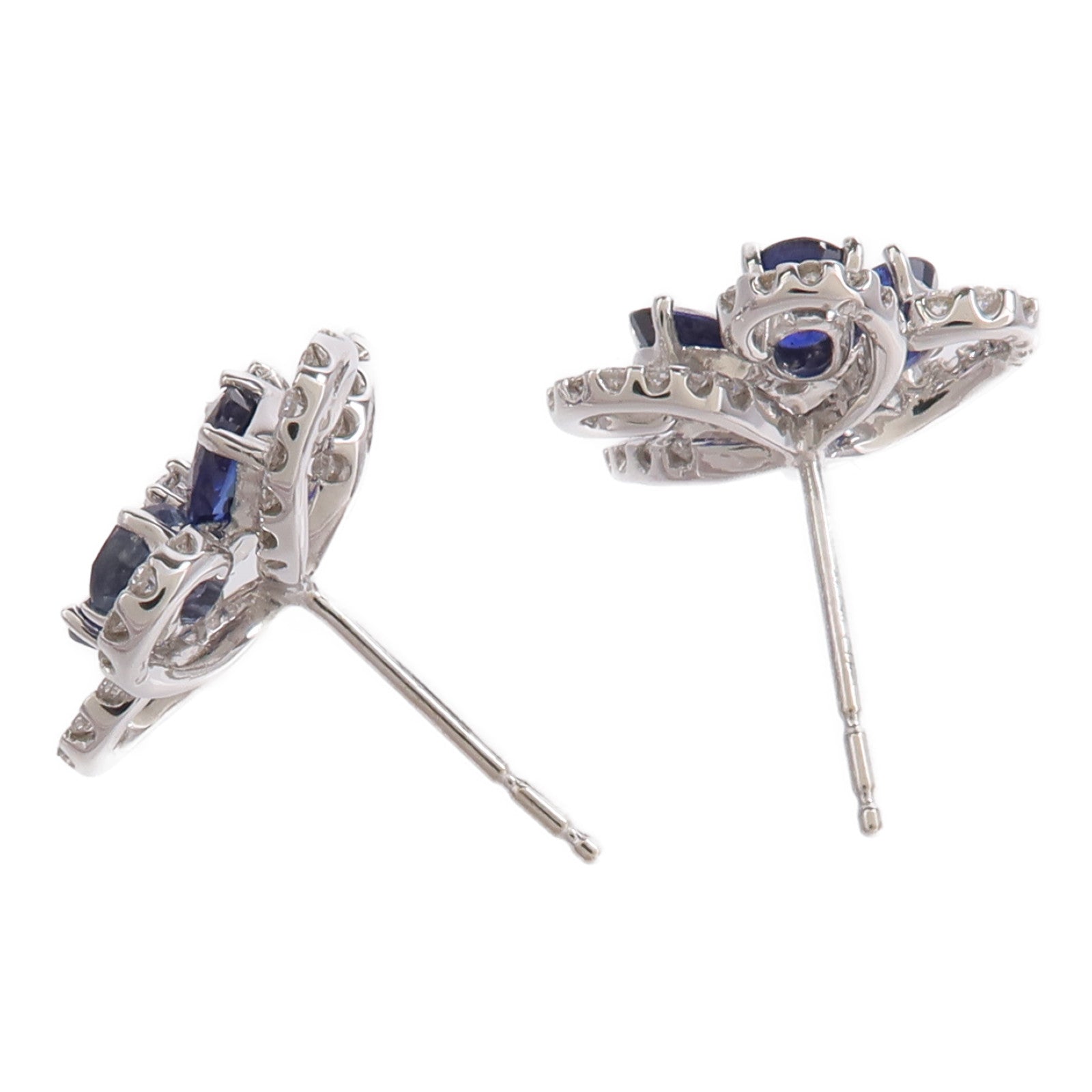 JEWELRY 18K白金Sapphire Diamond Earrings藍寶石/鑽石耳環