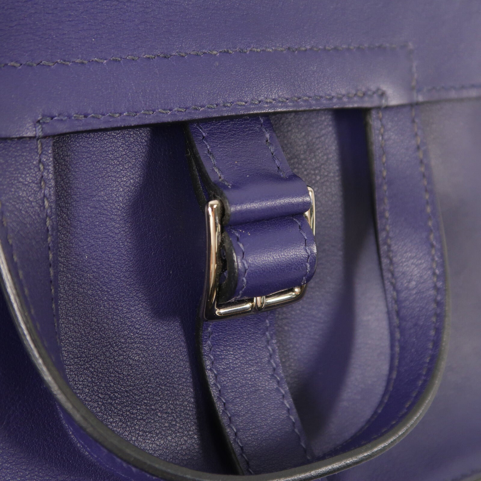 HERMES Swift皮革Mini Halzan手挽肩背兩用袋Bleu Encre