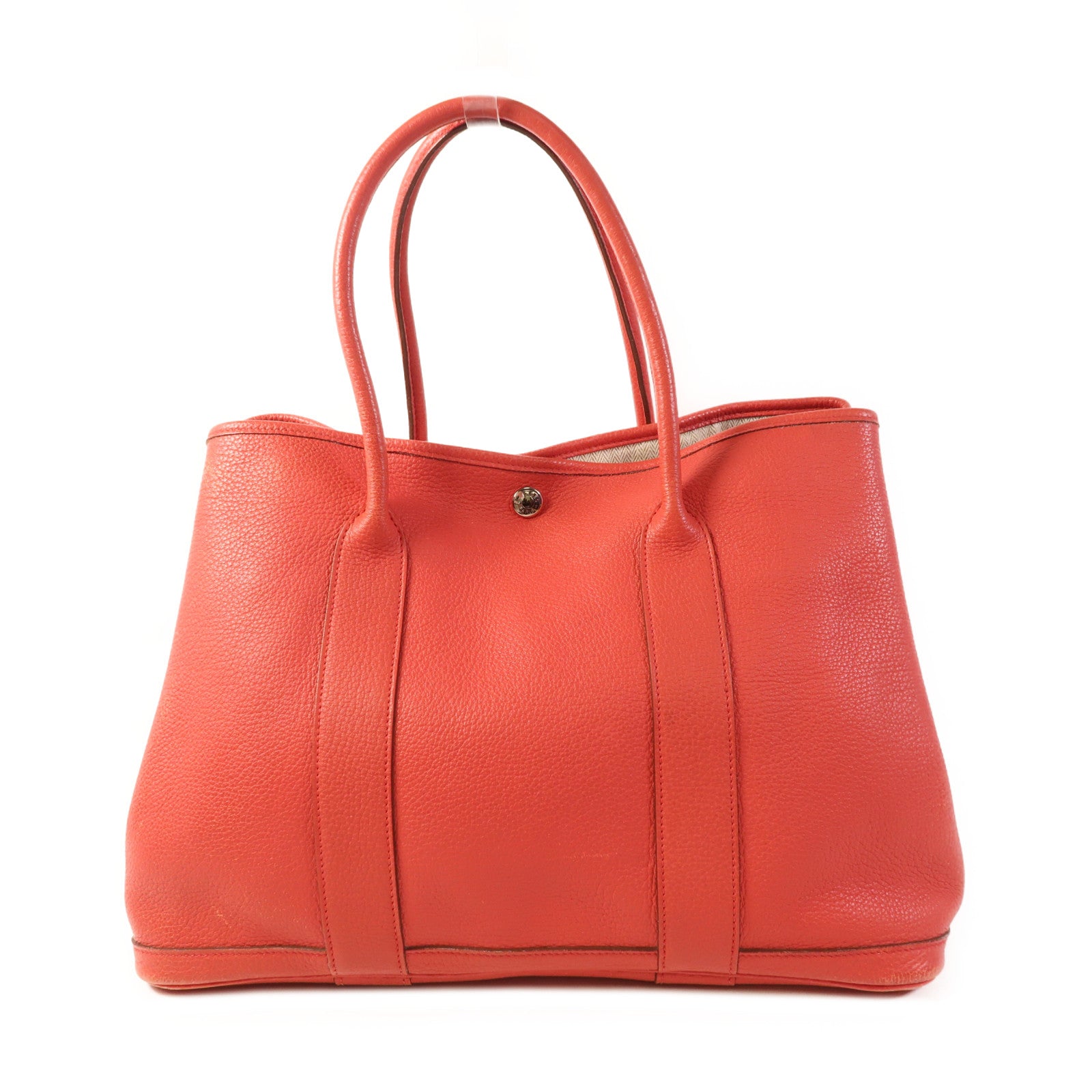 HERMES Negonda皮革Garden Party PM銀扣手挽袋Bougainvillier