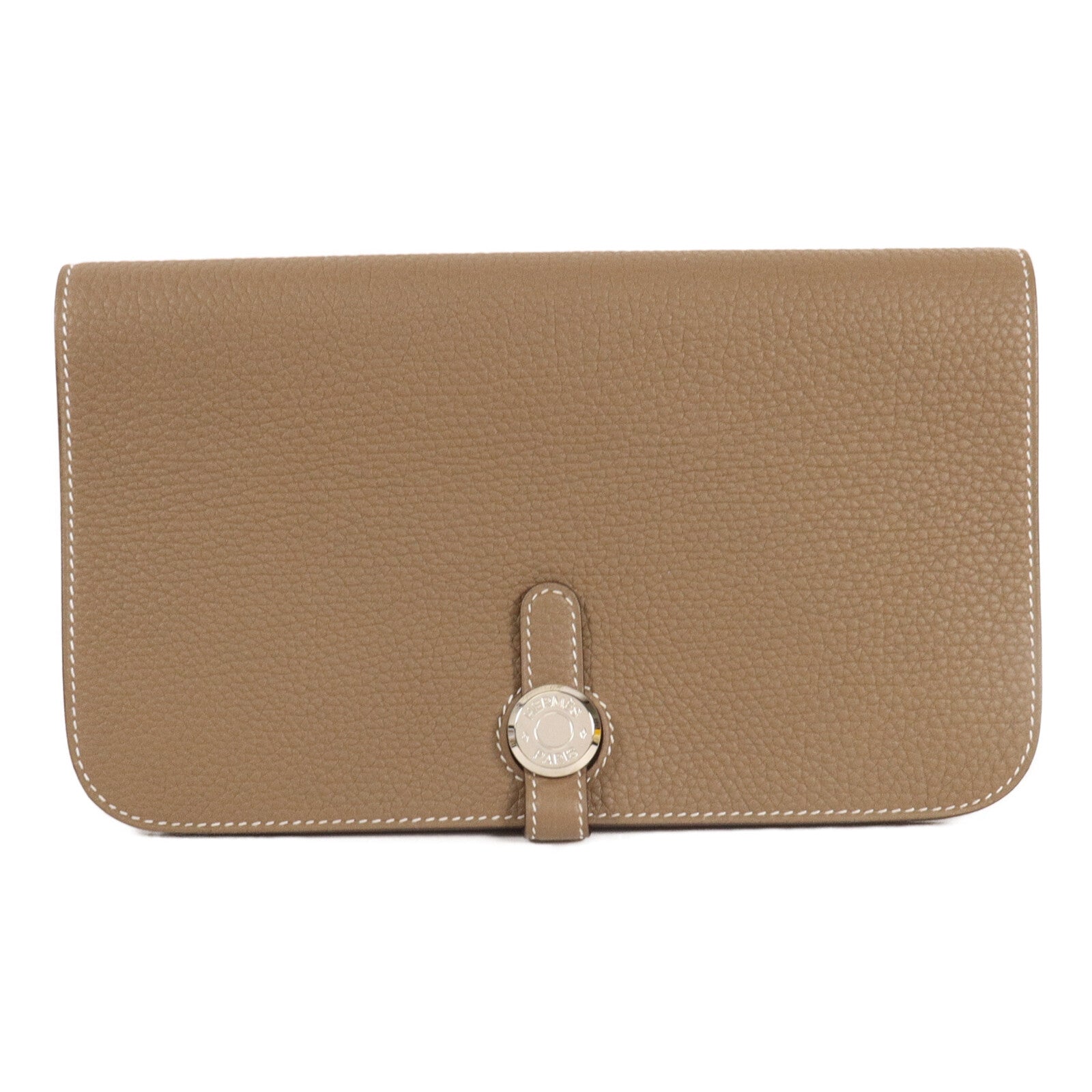 HERMES Togo皮革Dogon Duo Wallet長錢包Etoupe