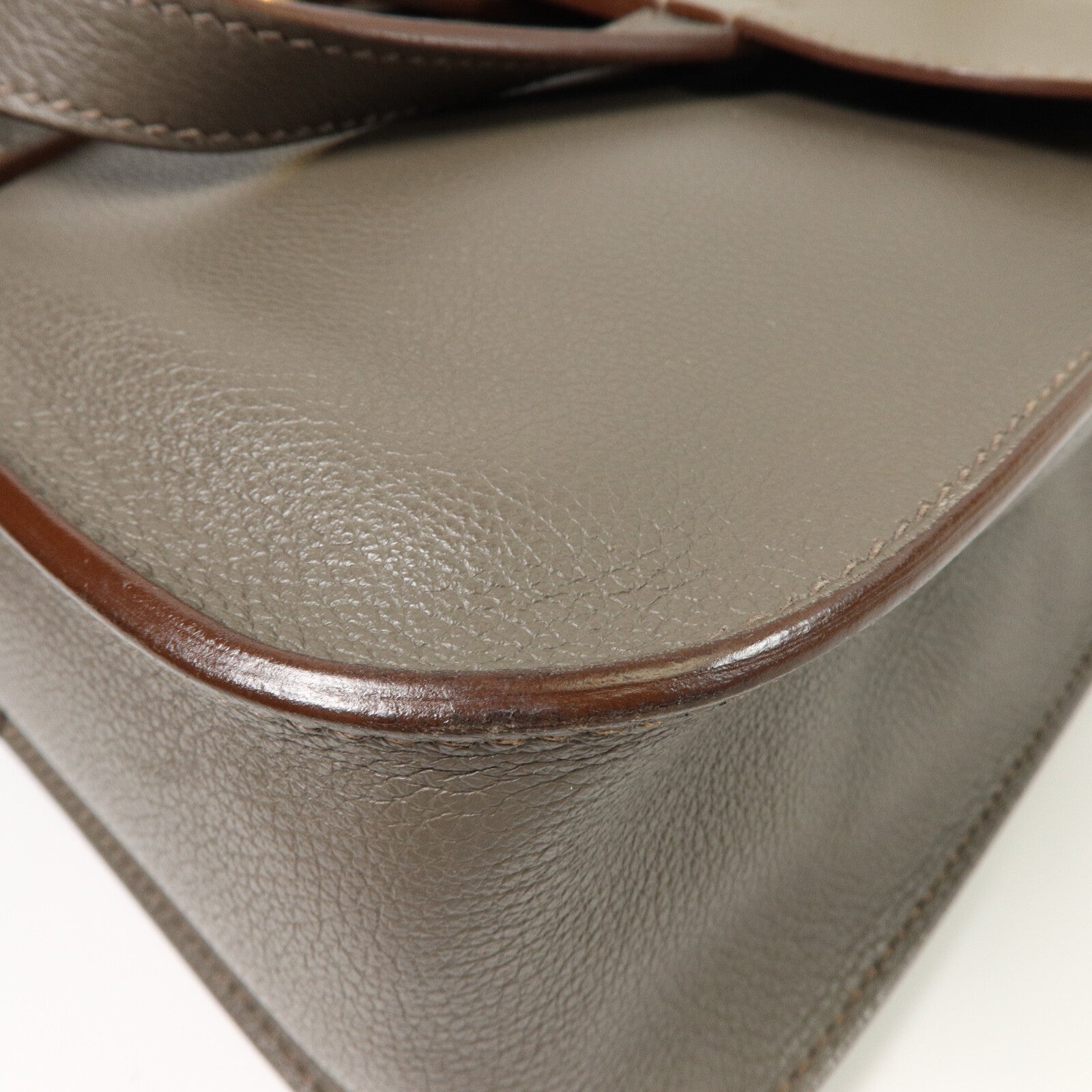 HERMES Evercolor皮革Halzan 25手挽肩背兩用袋Etain