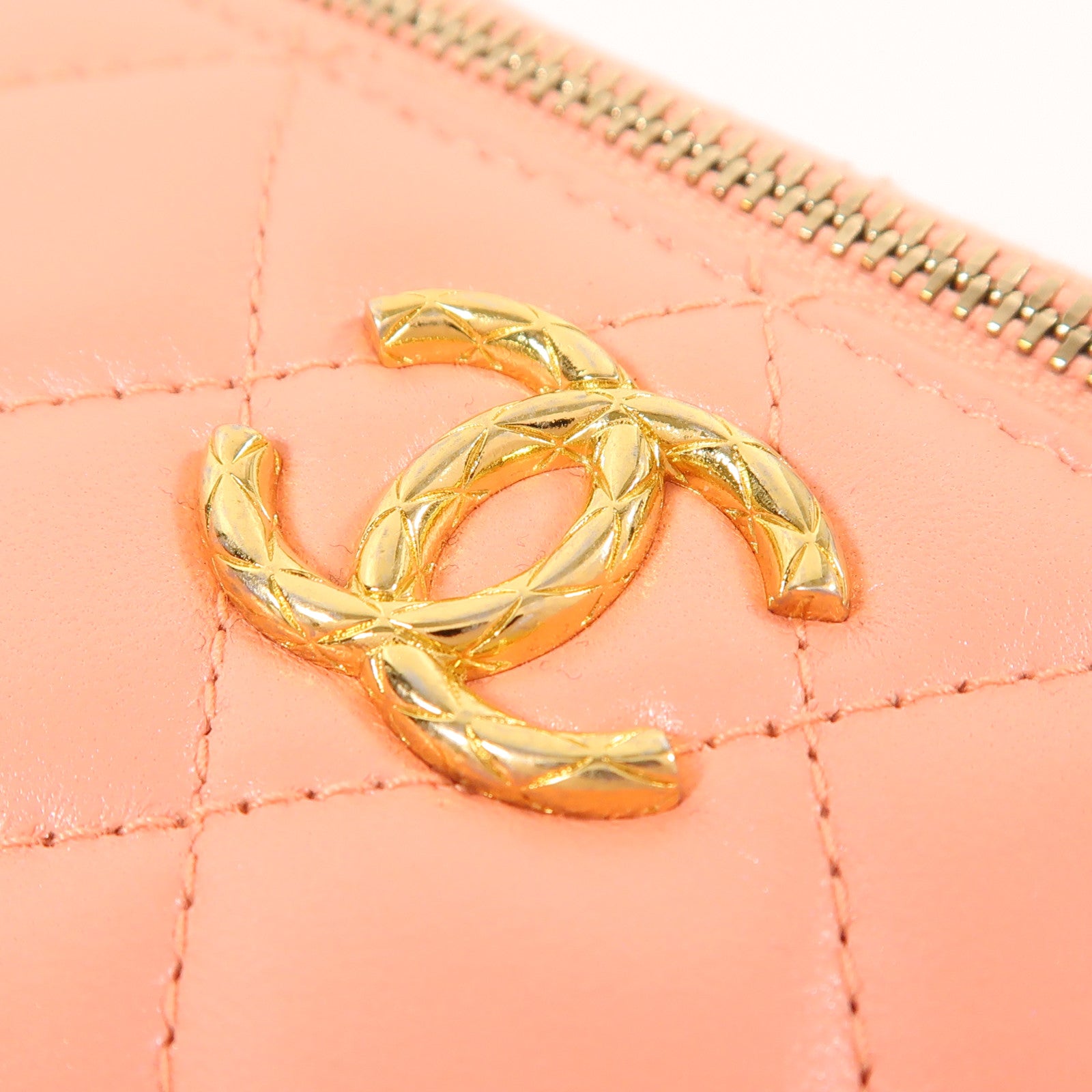 CHANEL 羊皮皮革Vanity Case金扣鏈帶肩背袋