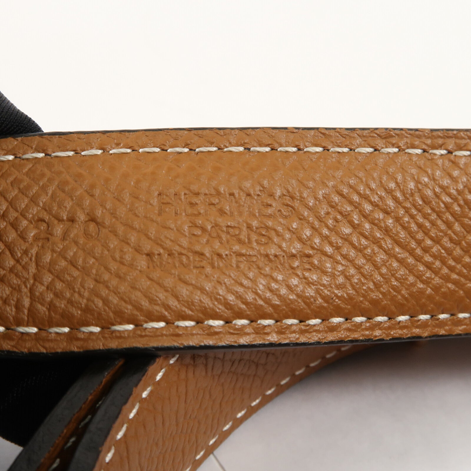 HERMES Epsom/Swift皮革Belt金扣皮帶Black/Gold