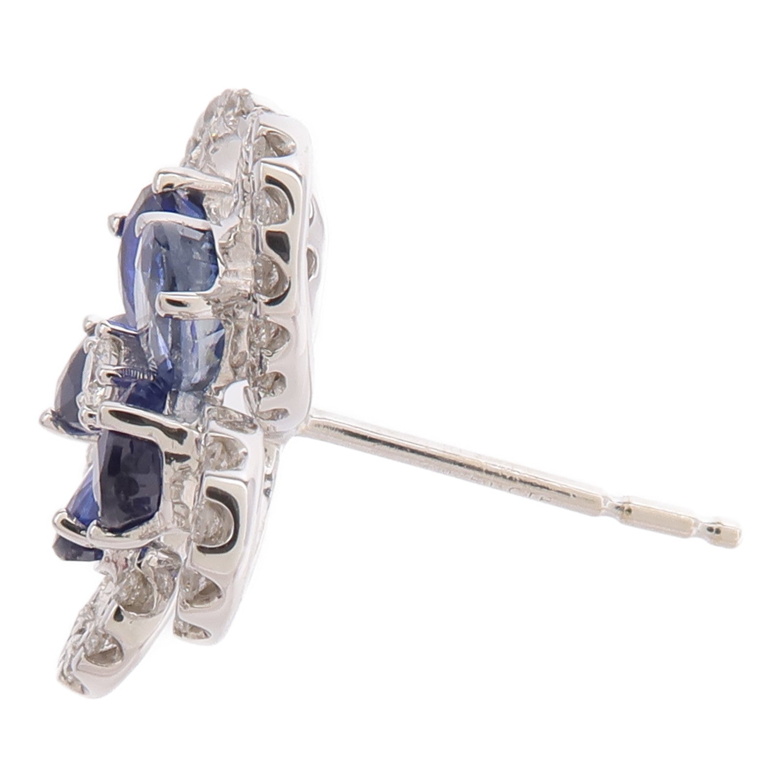 JEWELRY 18K白金Sapphire Diamond Earrings藍寶石/鑽石耳環