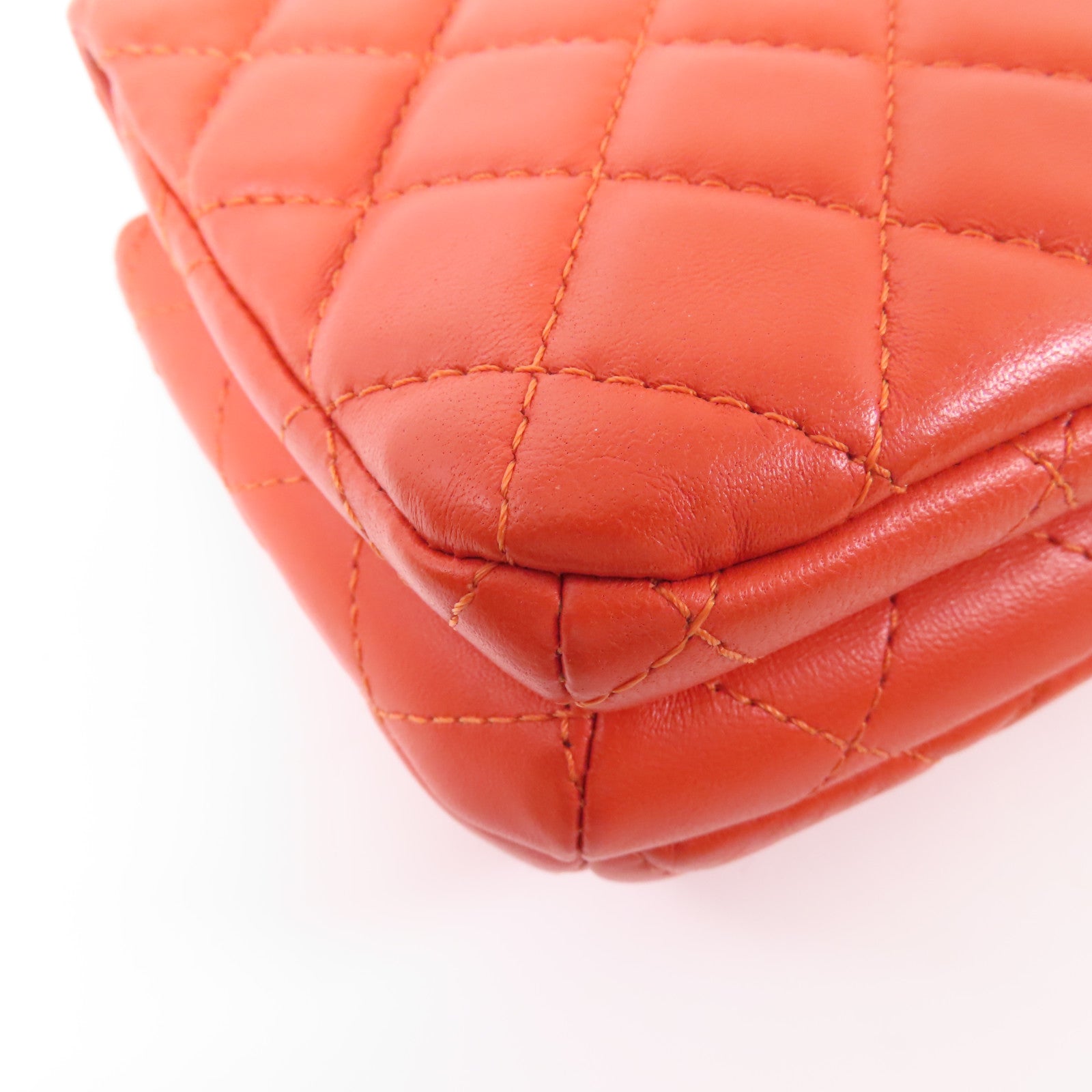 CHANEL 羊皮皮革Chain Shoulder金扣鏈帶手挽肩背兩用袋
