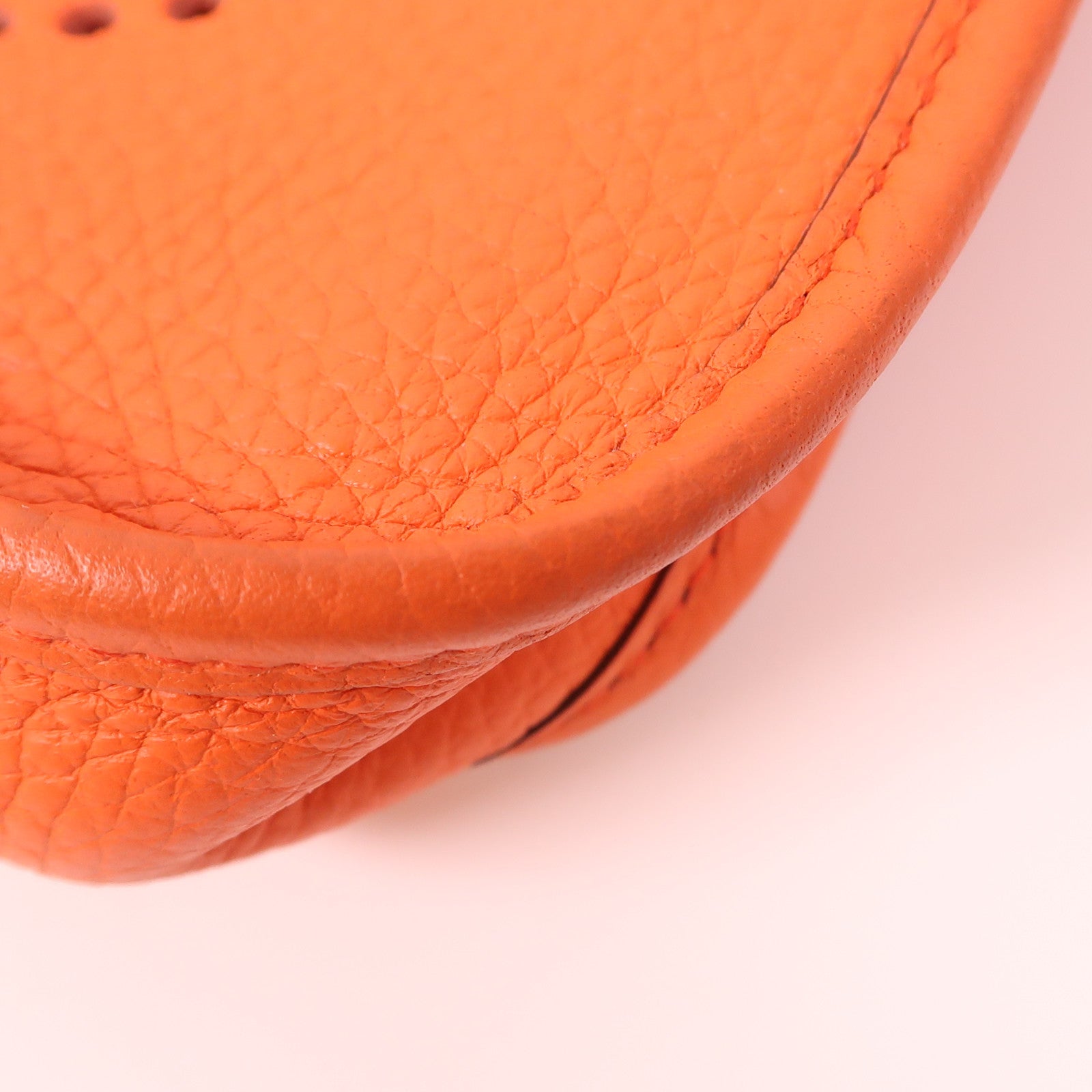HERMES Clemence皮革Evelyne TPM銀扣肩背袋Orange Poppy