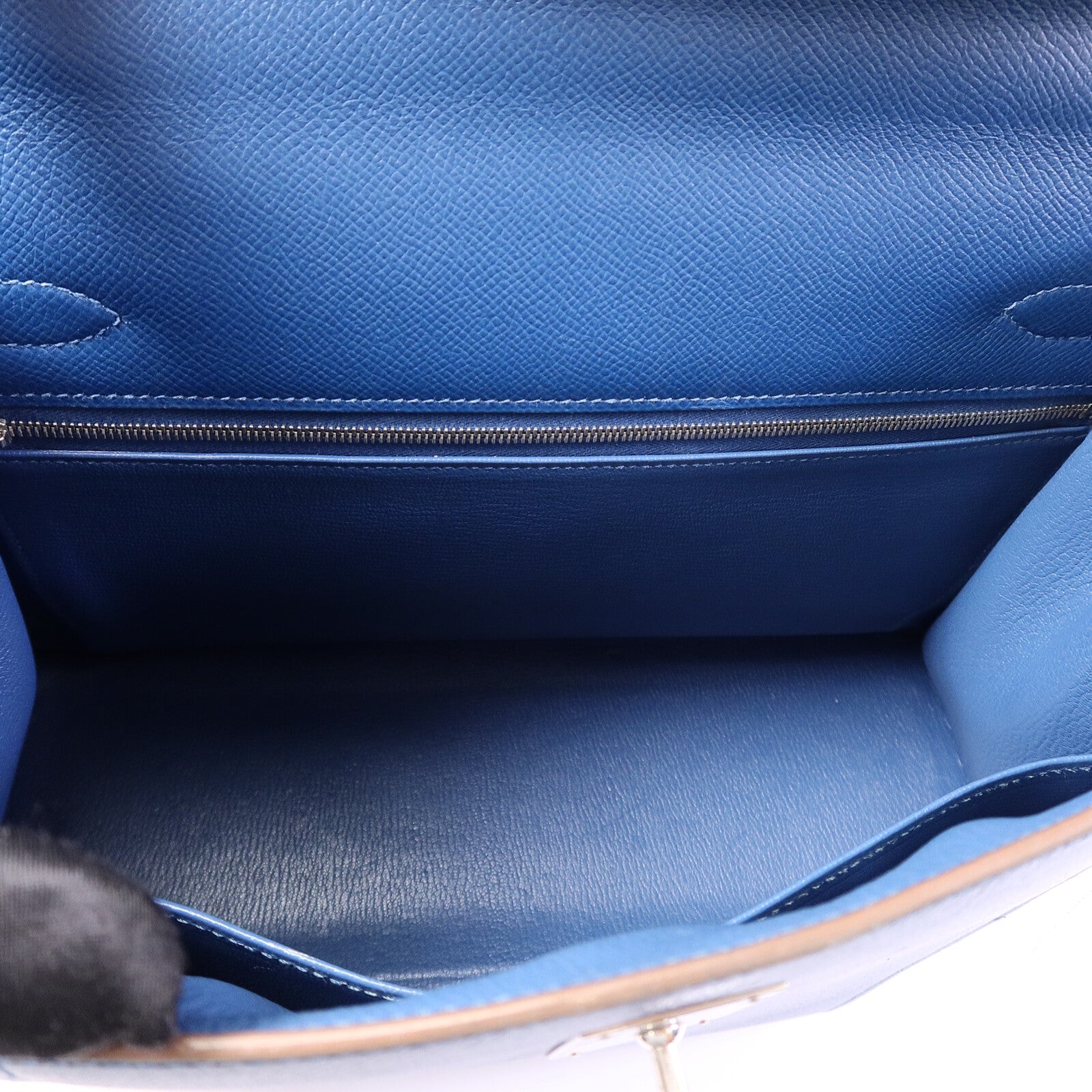 HERMES Epsom皮革Kelly 32 Club手挽肩背兩用袋Bleu Thalassa/Blanc