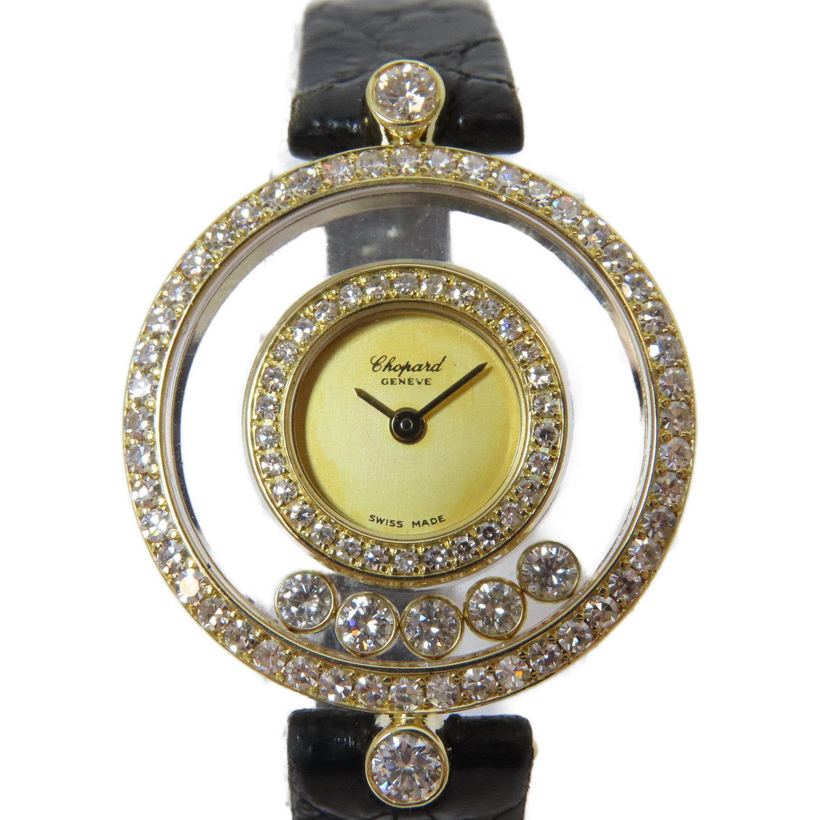 Chopard Happy Diamonds18K黃金手錶石英機芯金色
