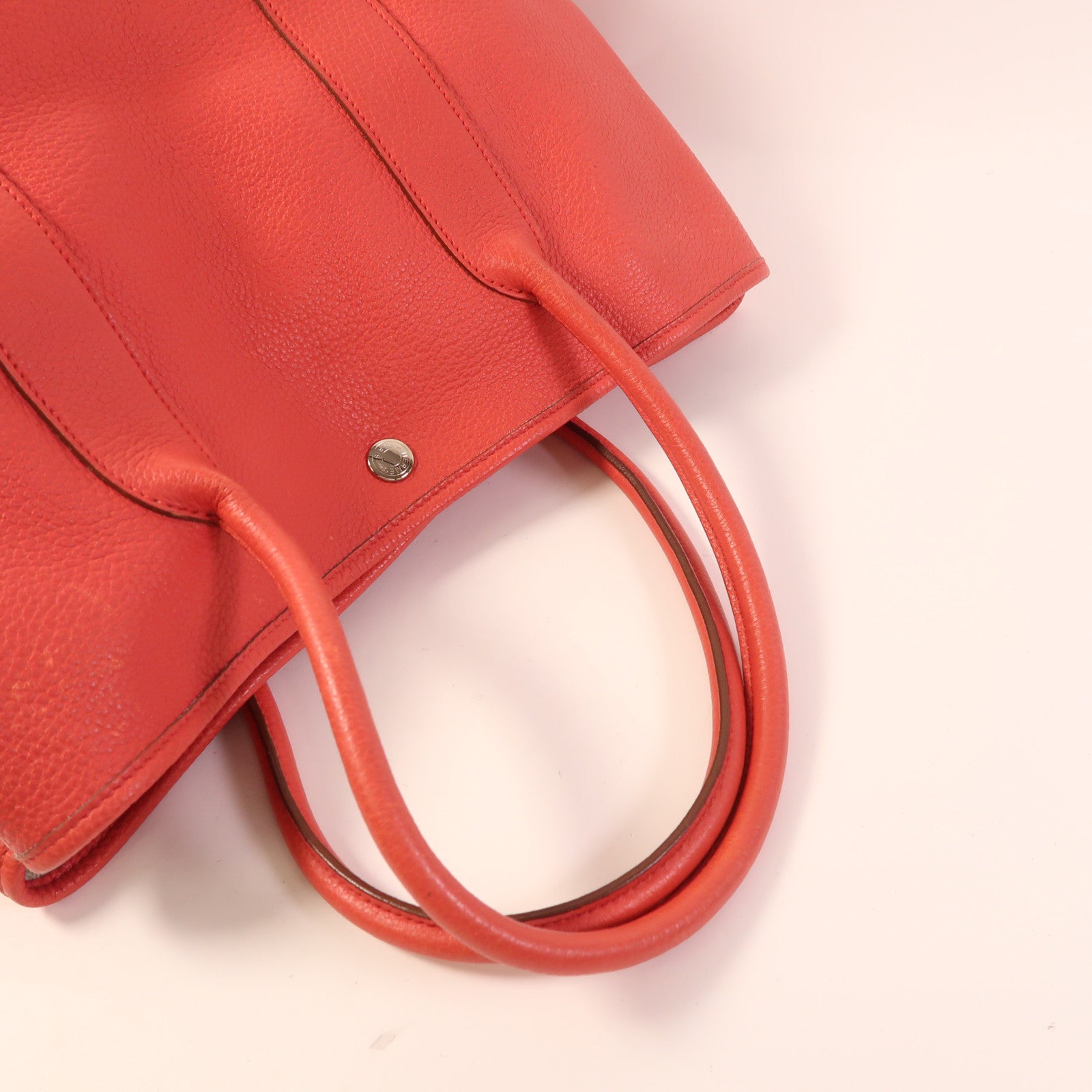 HERMES Negonda皮革Garden Party PM銀扣手挽袋Bougainvillier