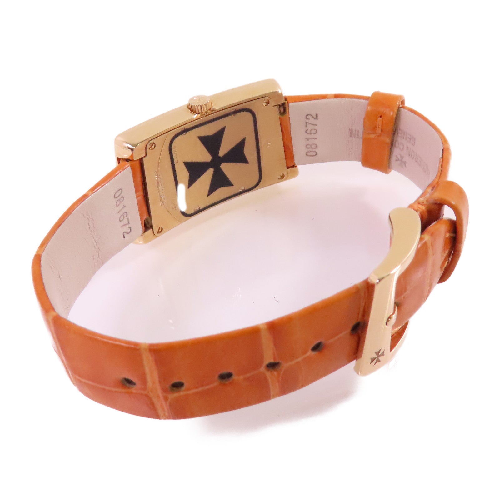 VACHERON CONSTANTIN 1972 Cambree Watch 18K黃金/皮帶石英機芯手錶杏色