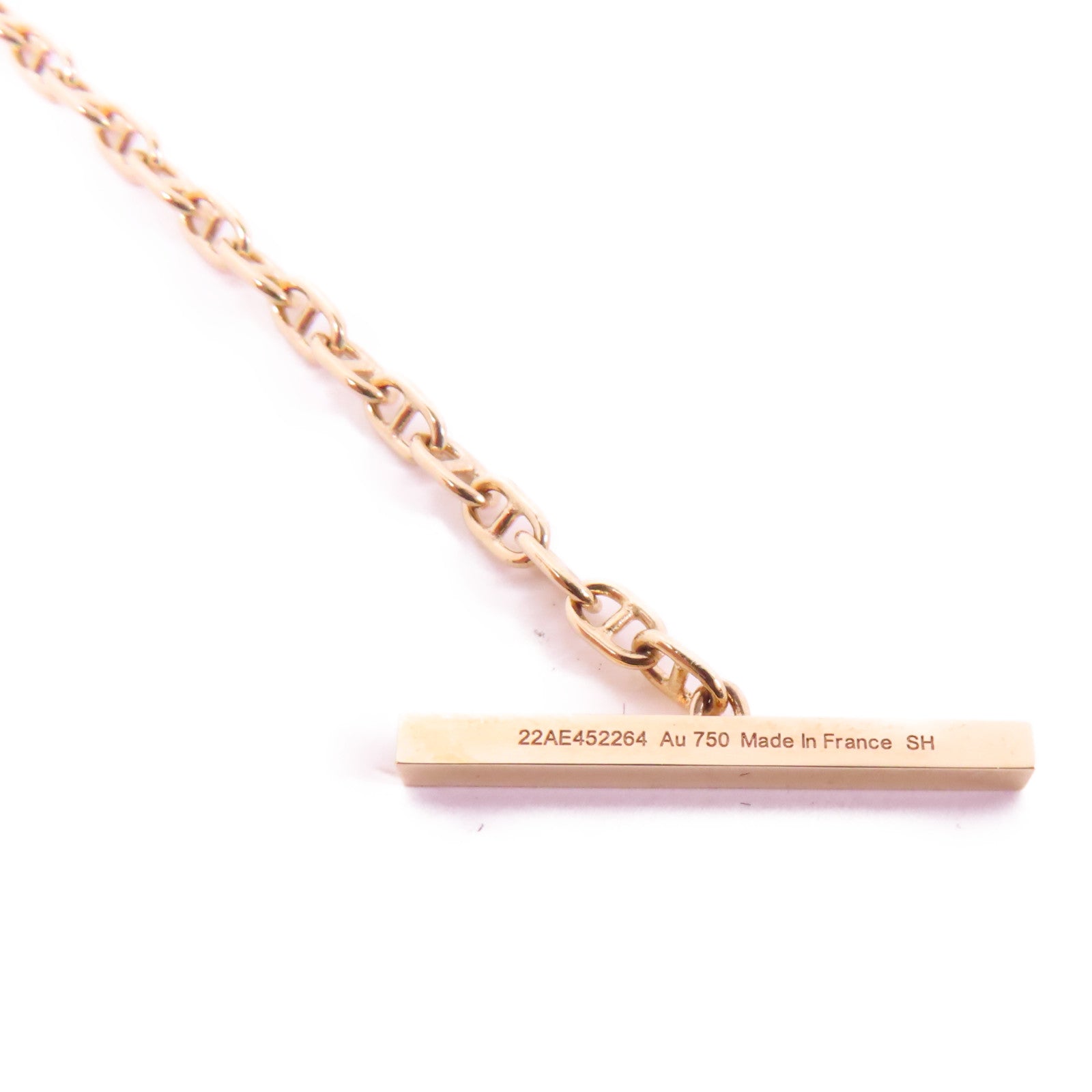 HERMES 18K玫瑰金Chaine D'Ancre Contour Bracelet鑽石手鏈