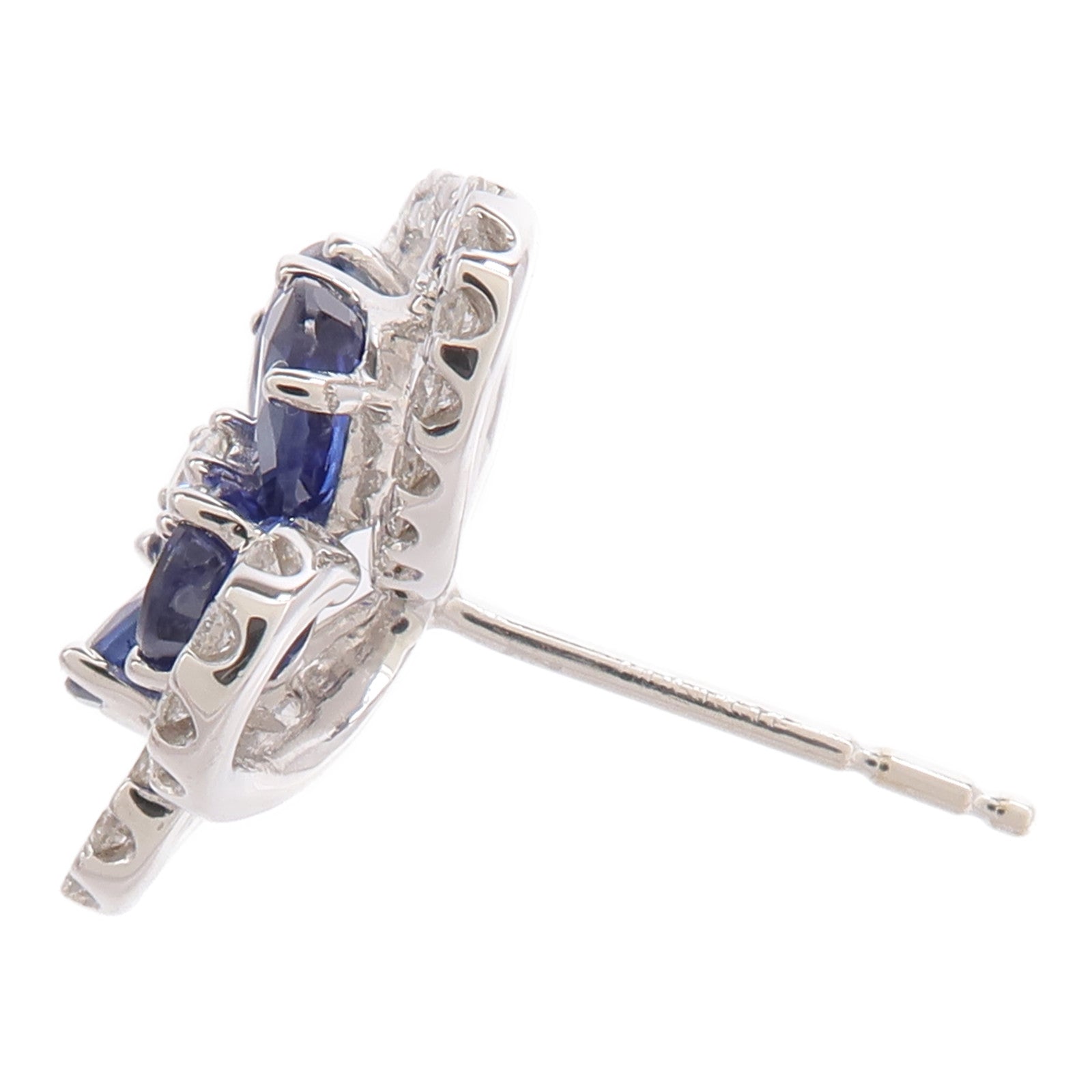 JEWELRY 18K白金Sapphire Diamond Earrings藍寶石/鑽石耳環