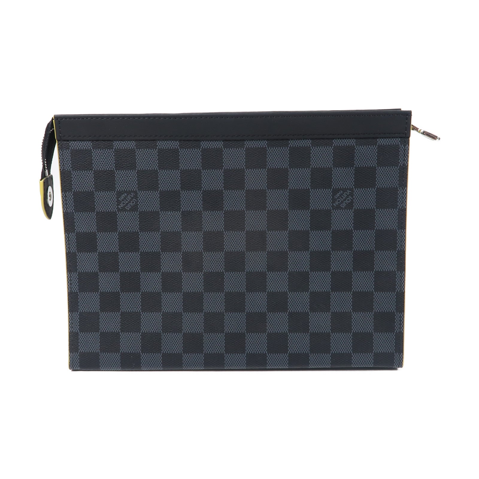 LOUIS VUITTON Damier Graphite Pochette Voyage銀扣手拿包黑色