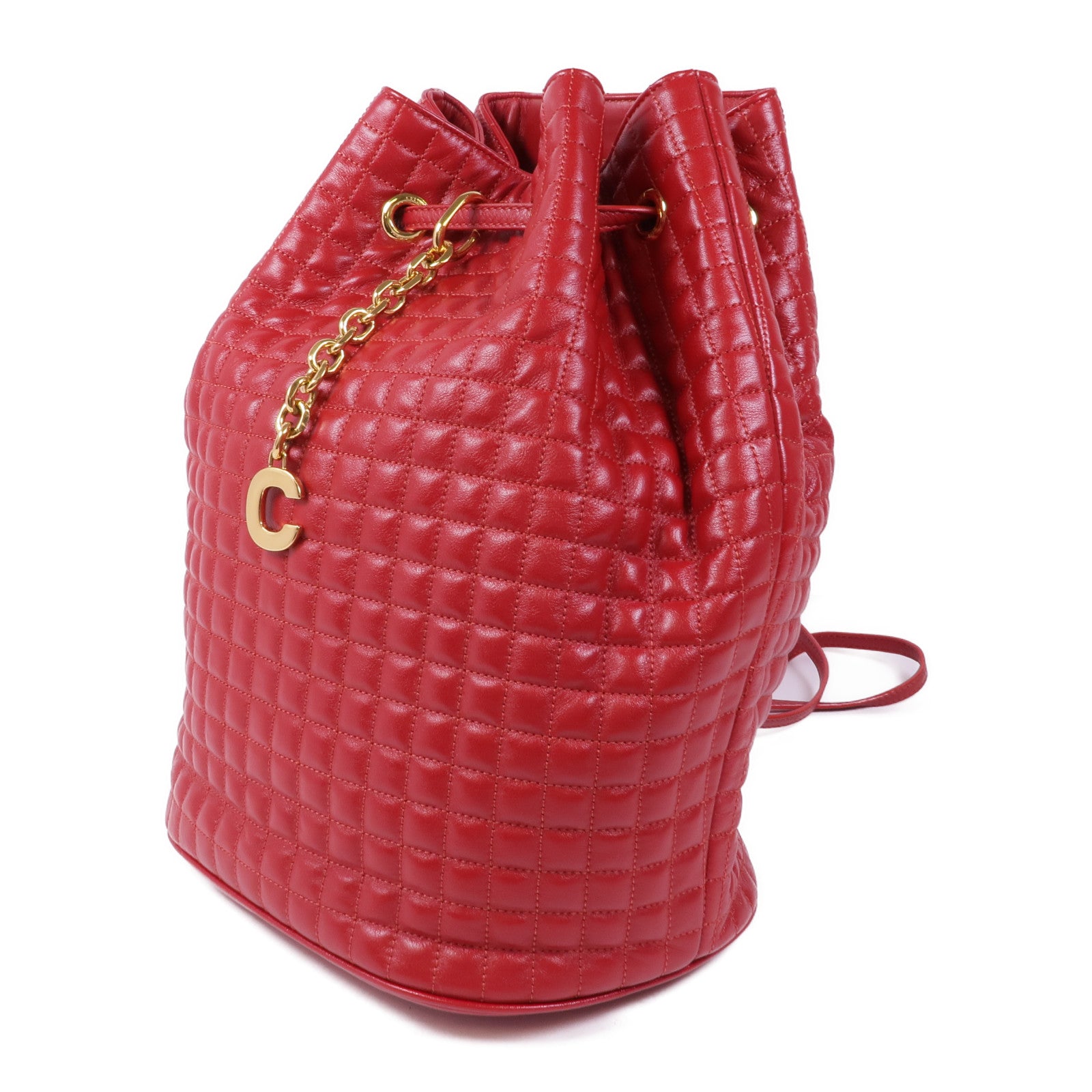 CELINE 【激減優惠】牛皮皮革C Charm Bucket Bag金扣背包