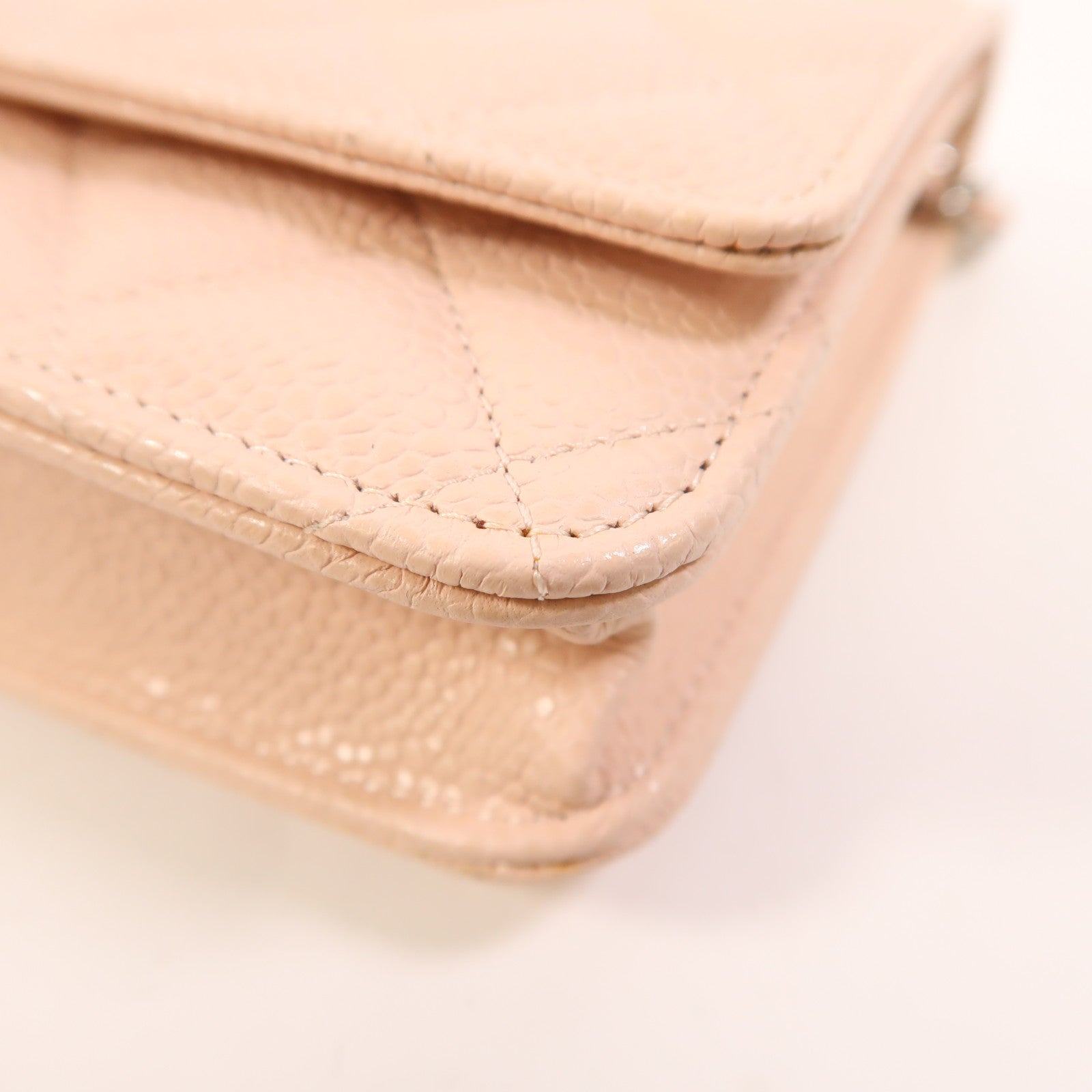 CHANEL 牛皮皮革WOC Wallet On Chain銀扣鏈帶肩背袋