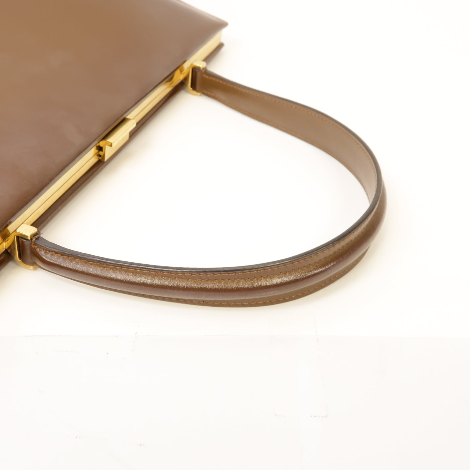 CELINE 牛皮皮革Vintage Handbag金扣手挽袋啡色