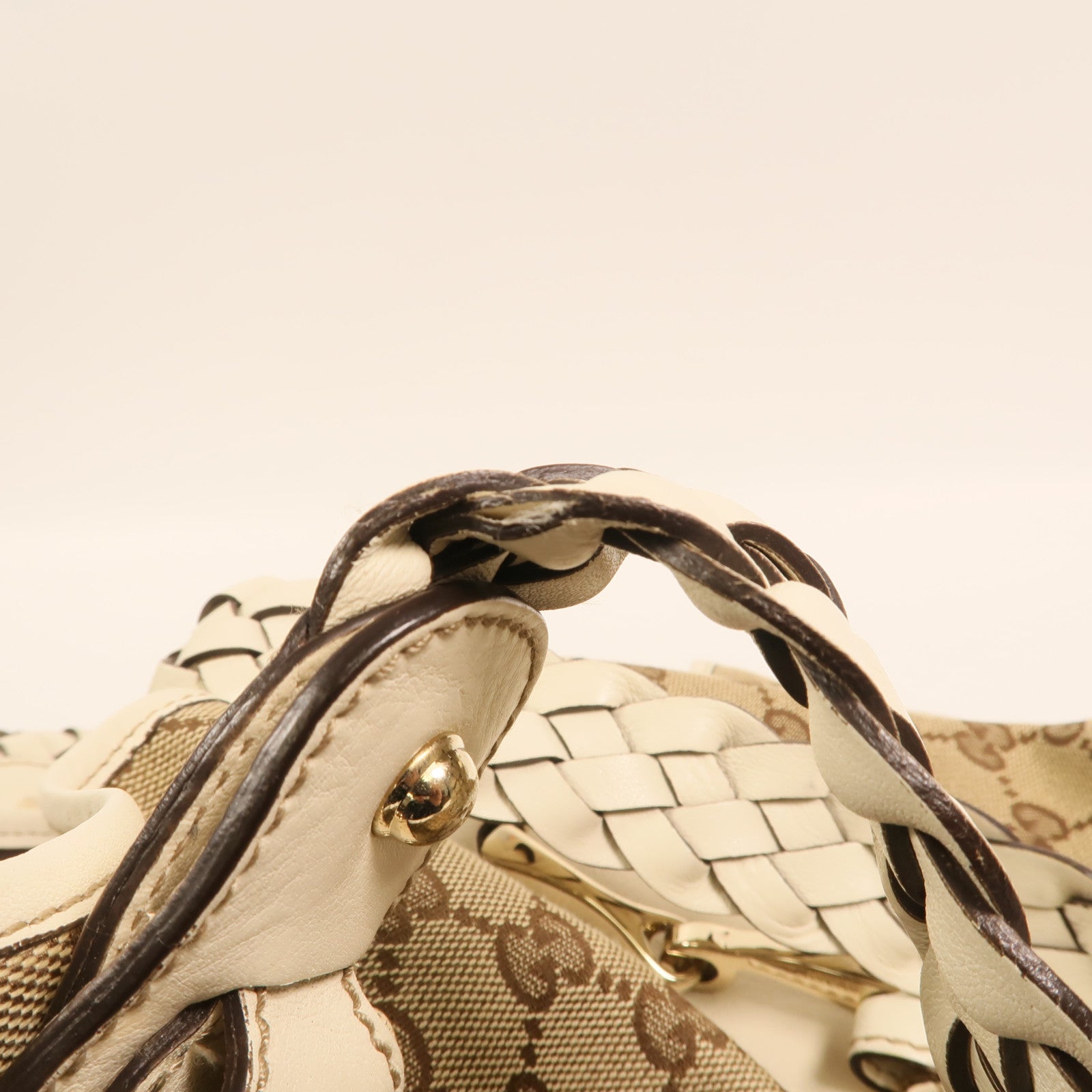 GUCCI 帆布Shoulder Bag金扣肩背袋
