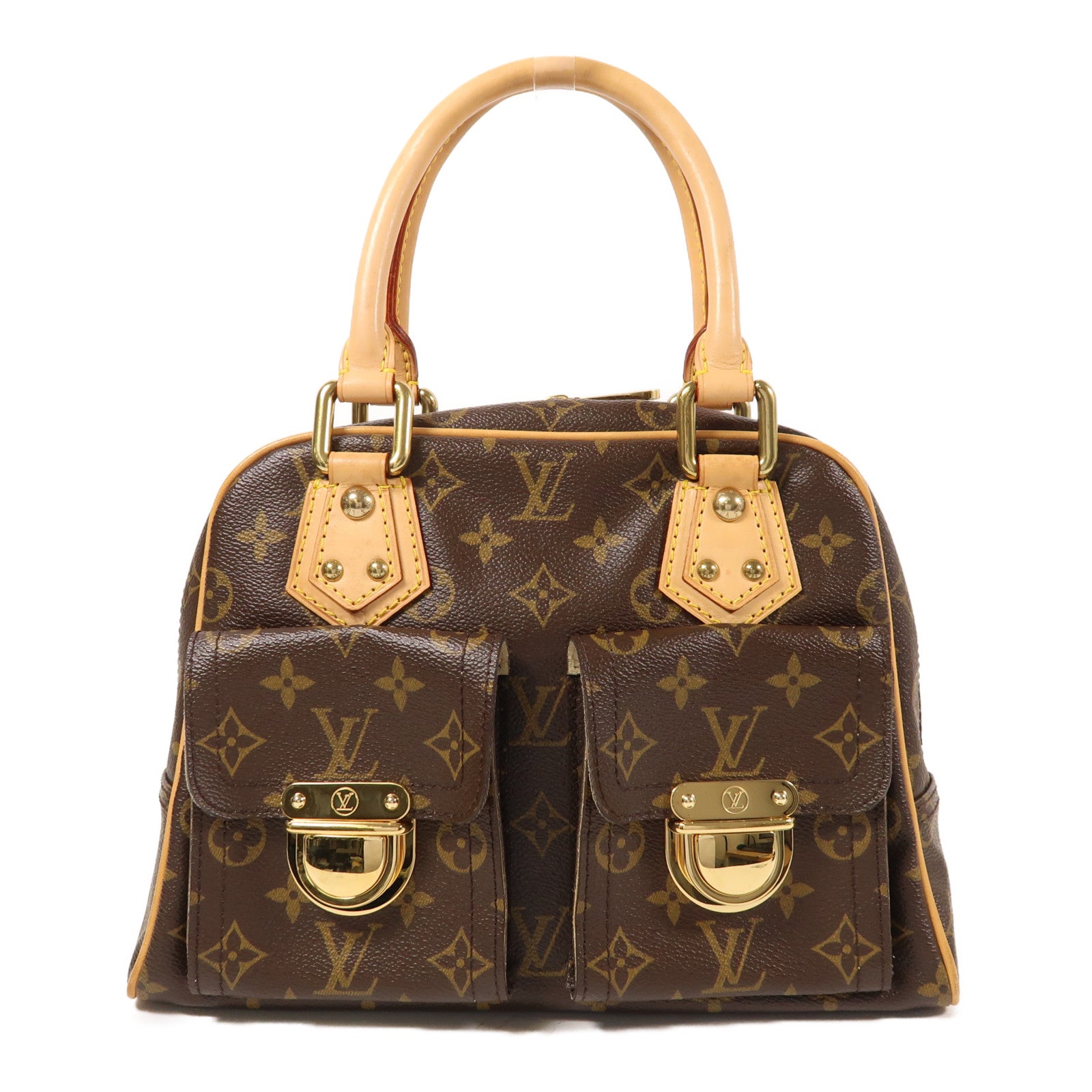 LOUIS VUITTON Monogram Manhattan PM手挽袋棕色