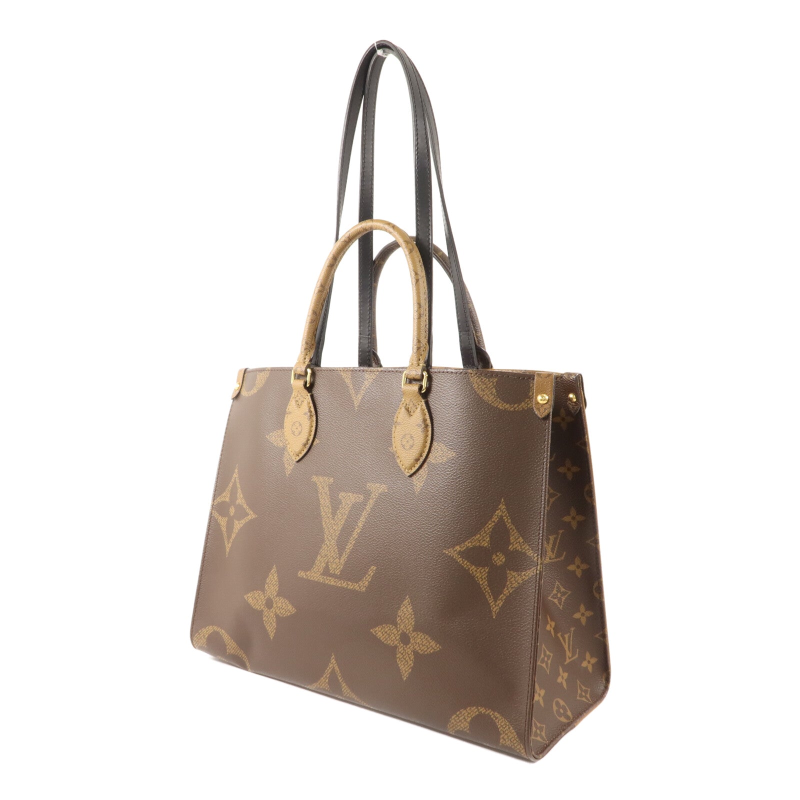 LOUIS VUITTON Monogram Giant On The Go MM金扣手挽肩背兩用袋