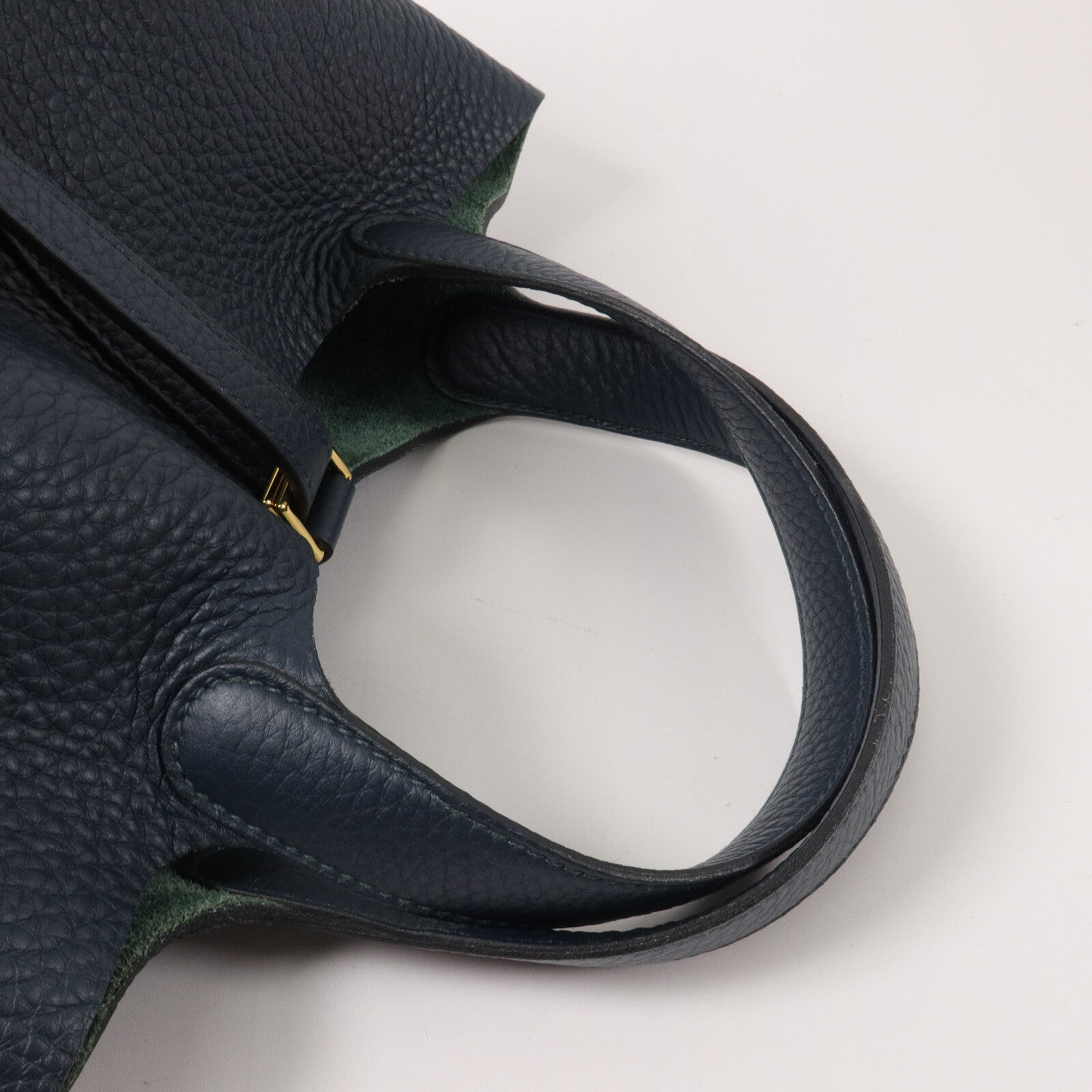 HERMES Clemence皮革Picotin PM手挽袋Vert Cypres