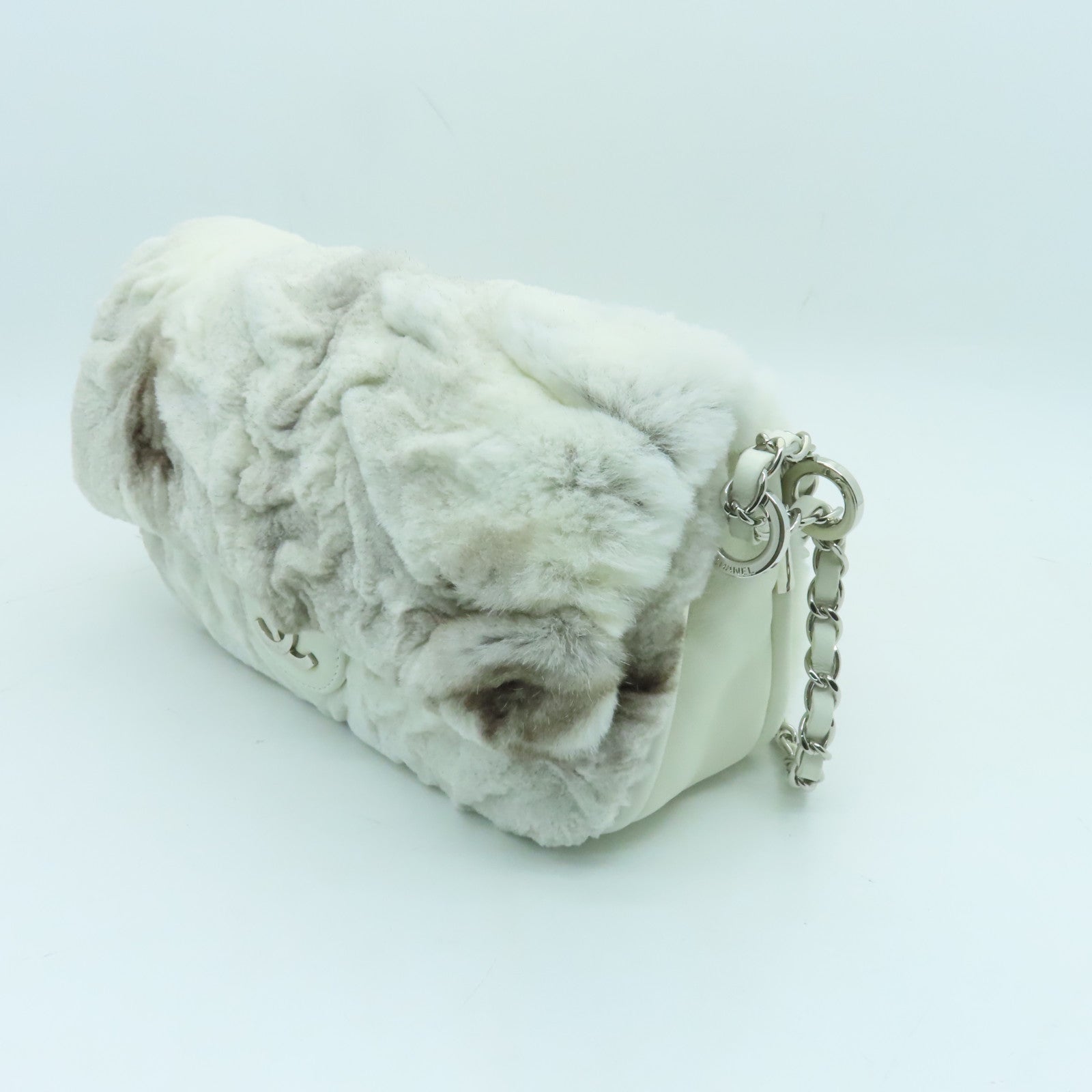 Necklace Chanel Fuzzy Purse CHANEL Rabbit Fur Chain Shoulder