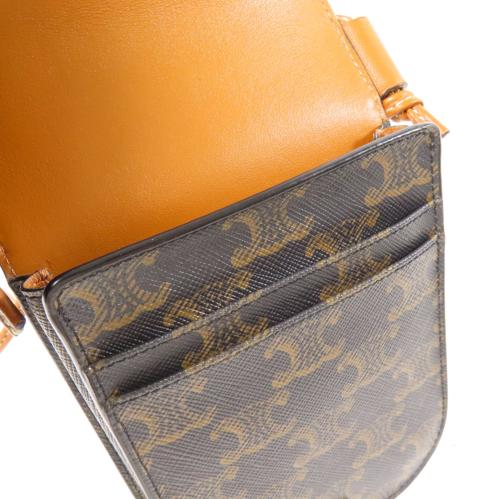 CELINE 塗層帆布Triomphe Phone Bag肩背袋