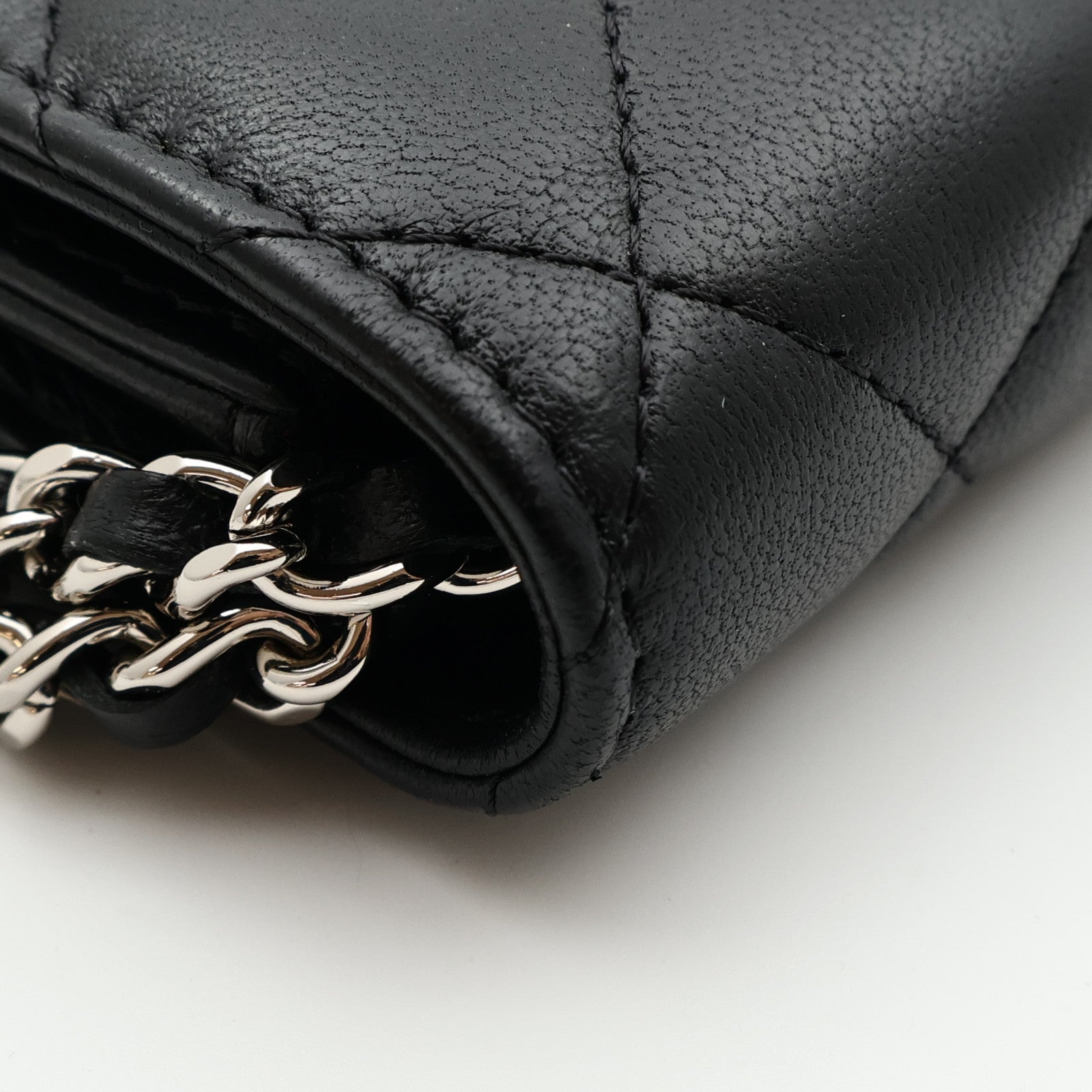 CHANEL 羊皮皮革WOC Wallet On Chain銀扣鏈帶肩背袋