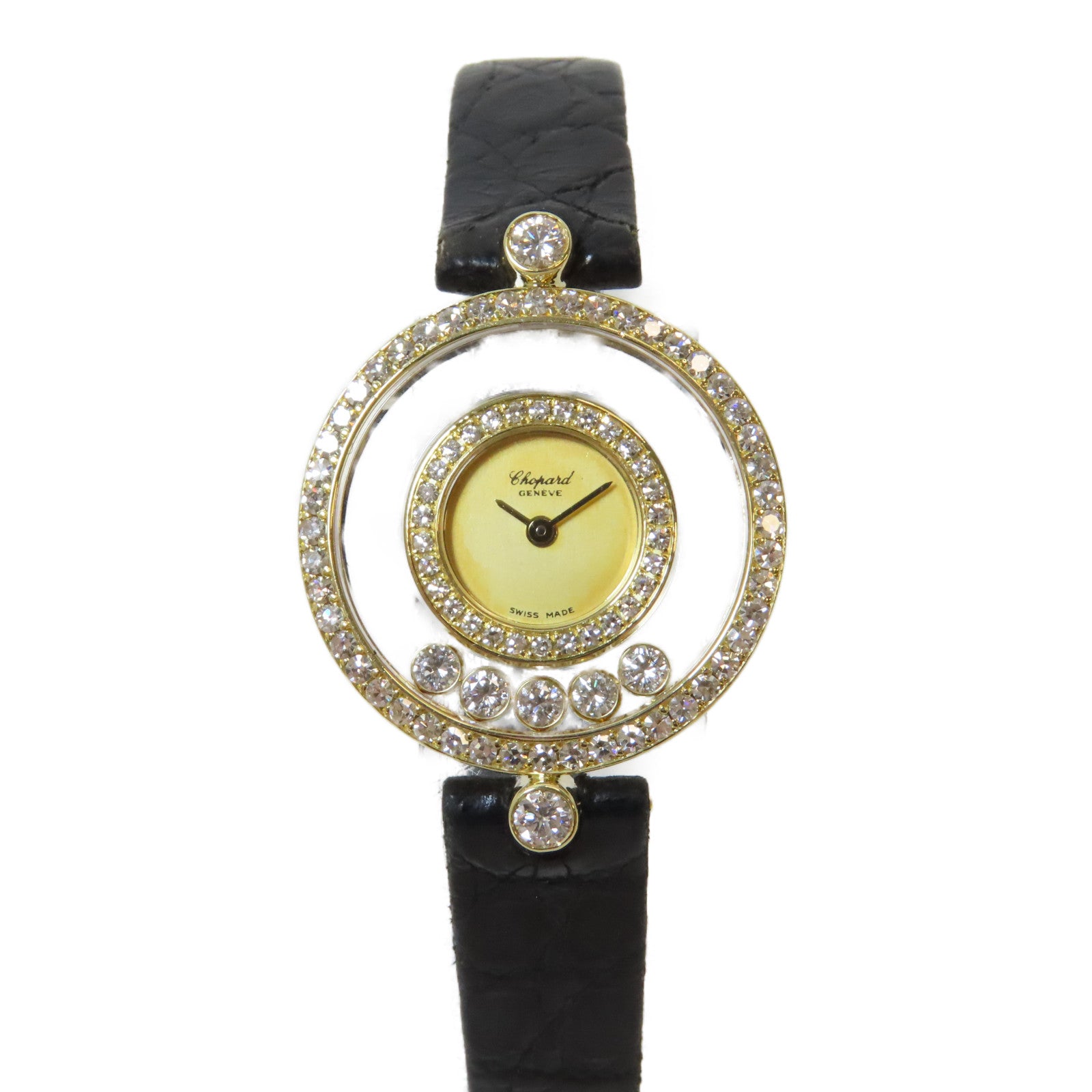 Chopard Happy Diamonds18K黃金手錶石英機芯金色