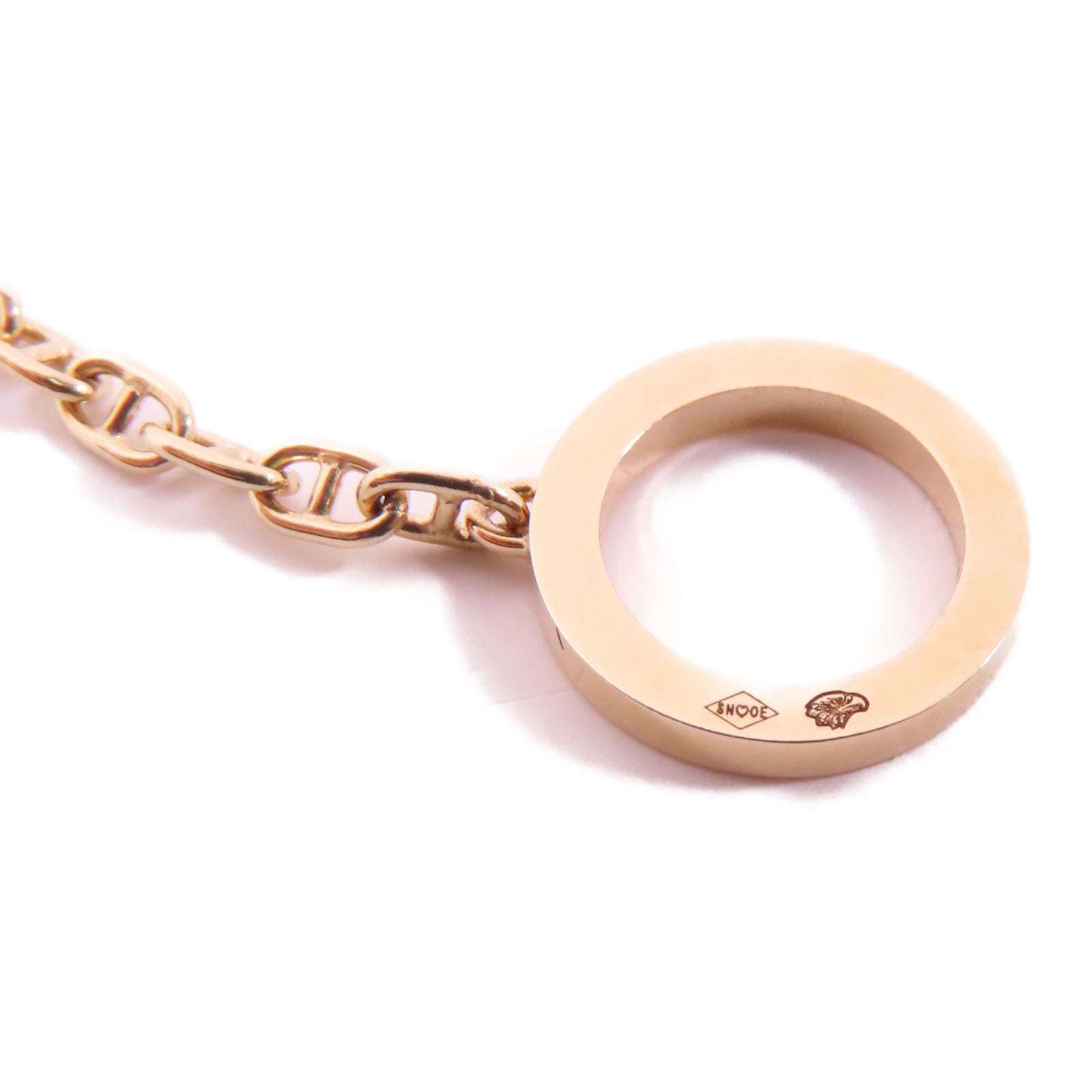 HERMES 18K玫瑰金Chaine D'Ancre Contour Bracelet鑽石手鏈