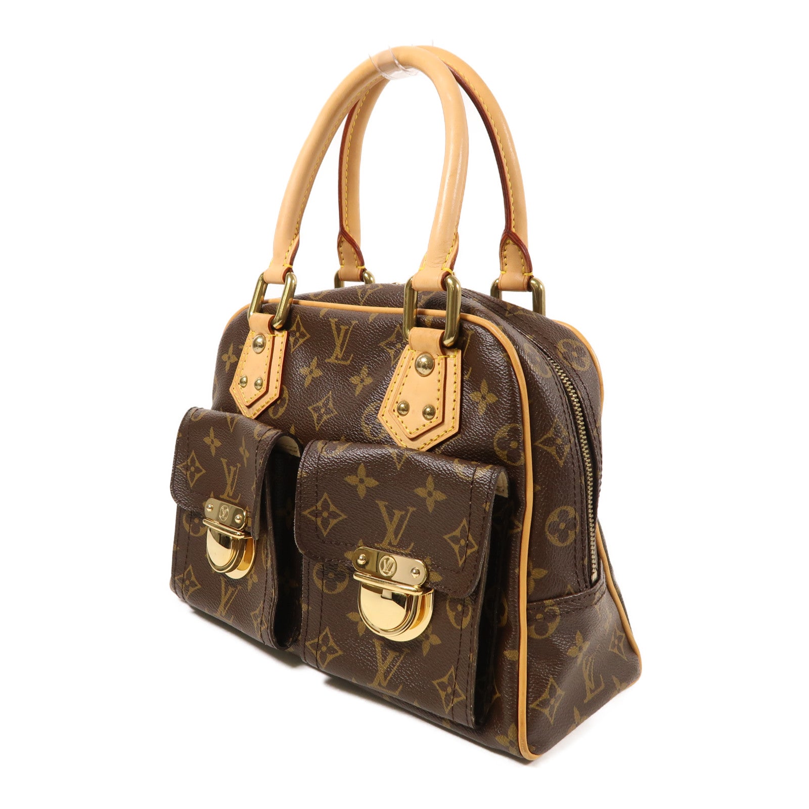 LOUIS VUITTON Monogram Manhattan PM手挽袋棕色